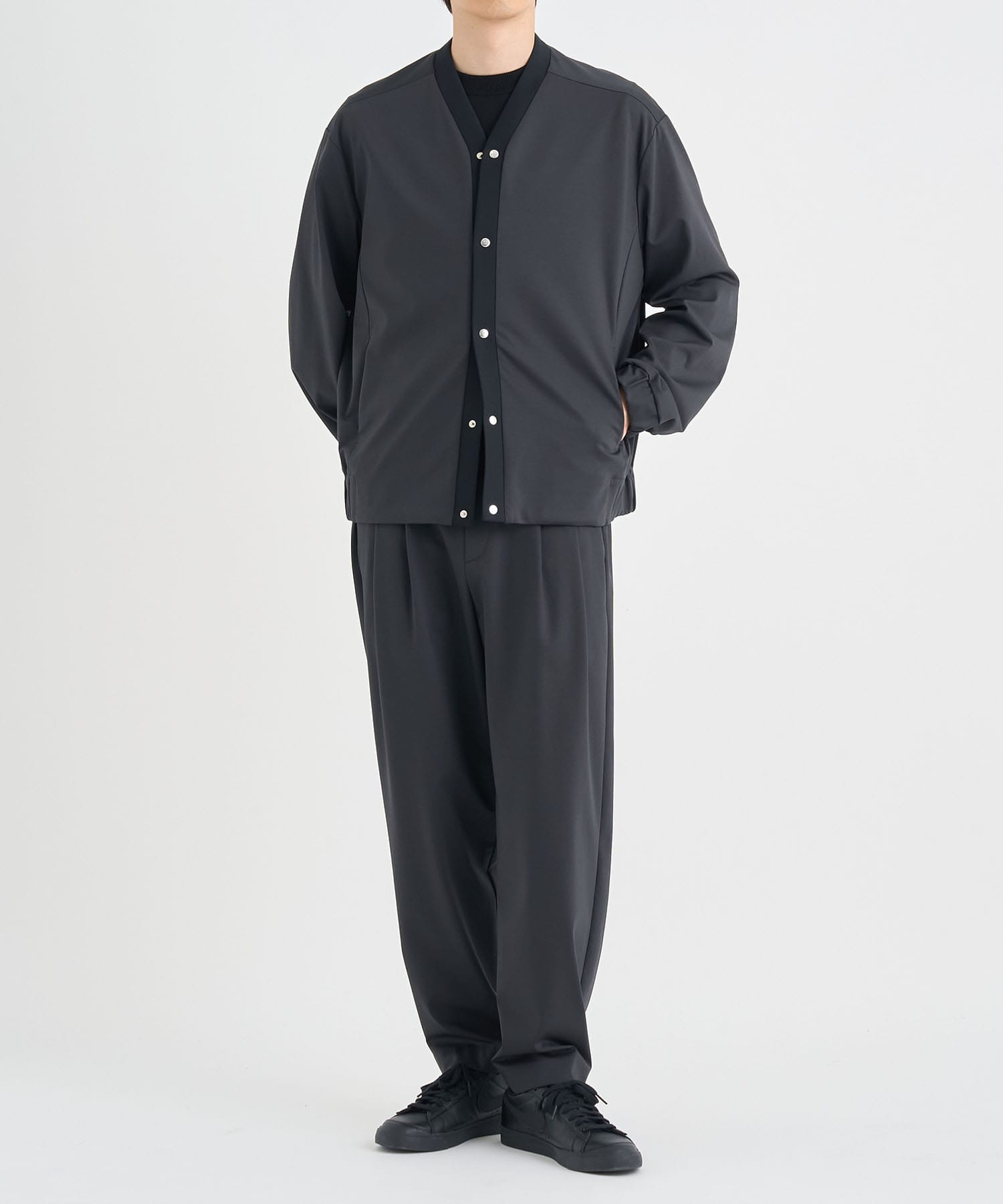 Matte Washable High Function Jersey Wide Tapered Pants THE TOKYO