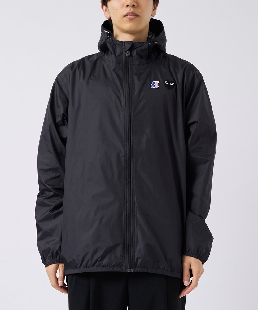 AZ-J507-051 K-WAY FULL ZIP JACKET BLACK EMBLEM PLAY COMME des GARCONS