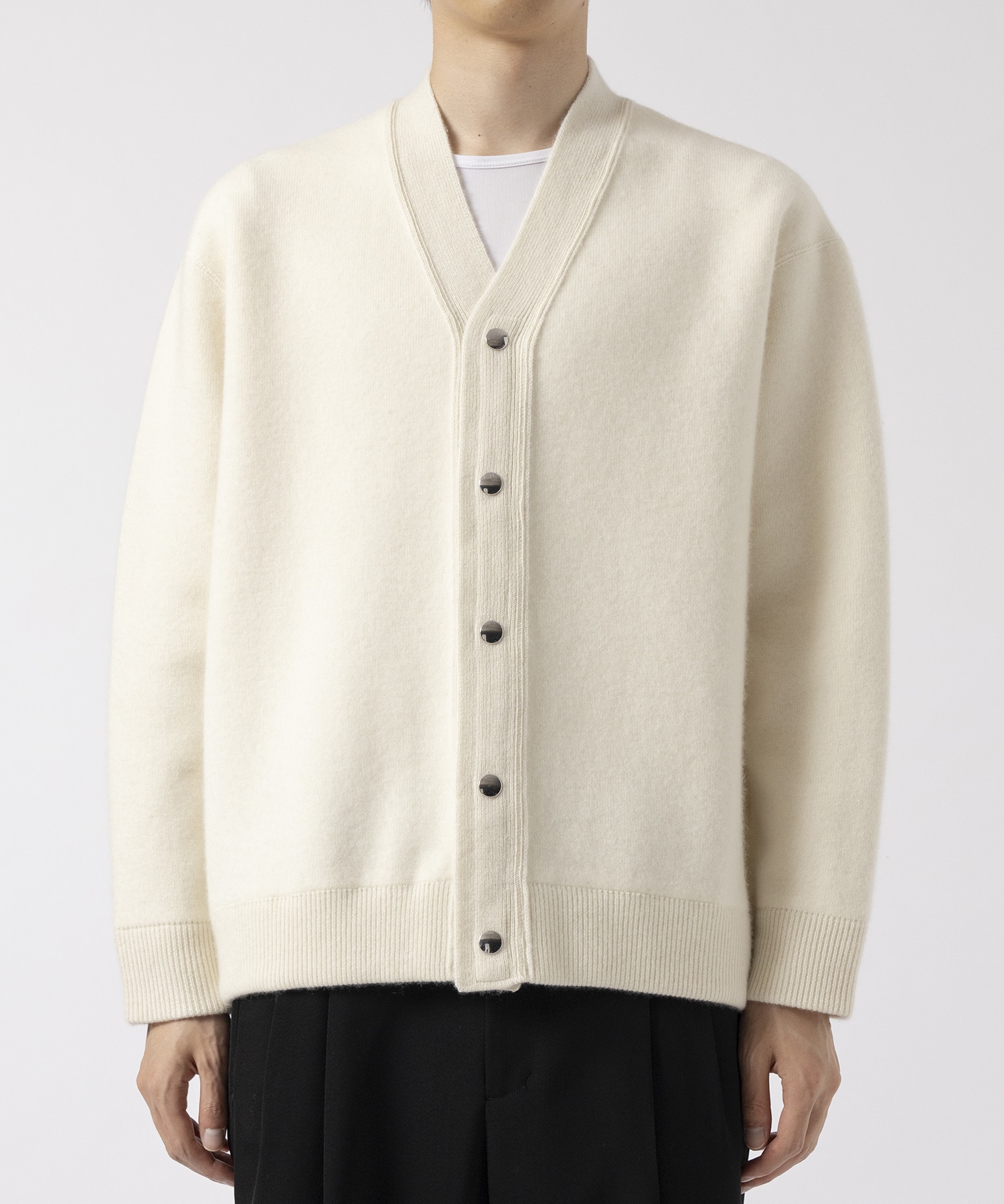 RERACS SNAP BUTTON KHIT CARDIGAN THE RERACS