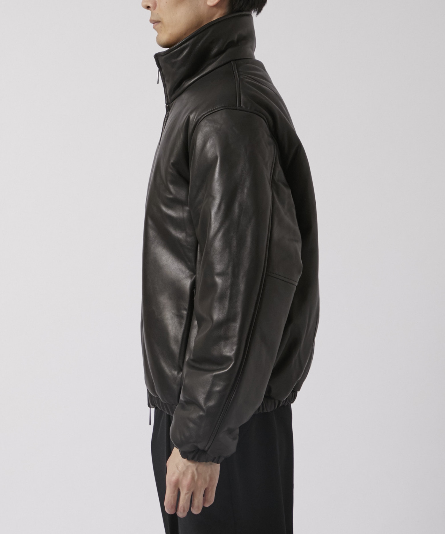 LEATHER PUFFER BLOUSON YOKE