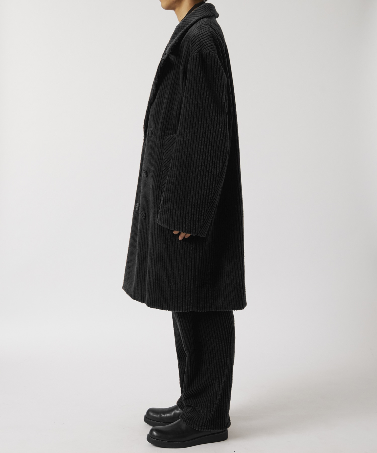 Cotton Corduroy Oversized Peacoat OVERCOAT