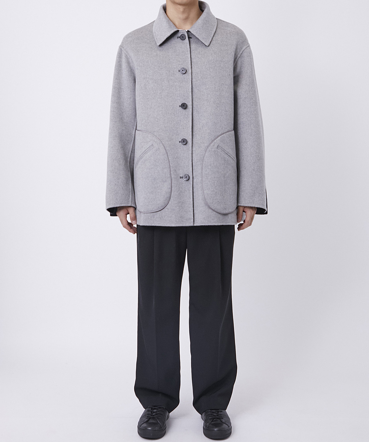 CASHMERE REVERSIBLE SHORT COAT THE PERMANENT EYE