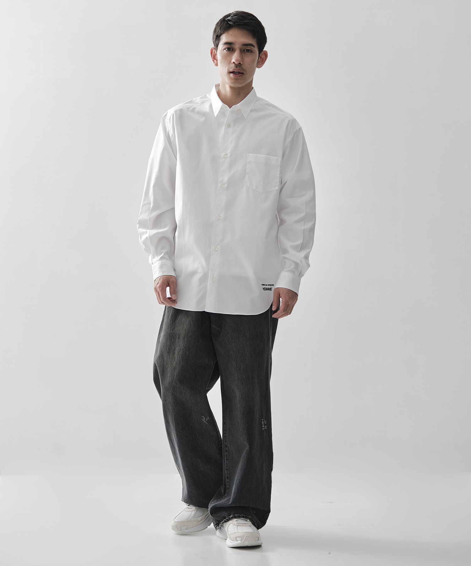 【コムデギャルソンオム】綿ブロード L/S Shirts COMME des GARCONS HOMME