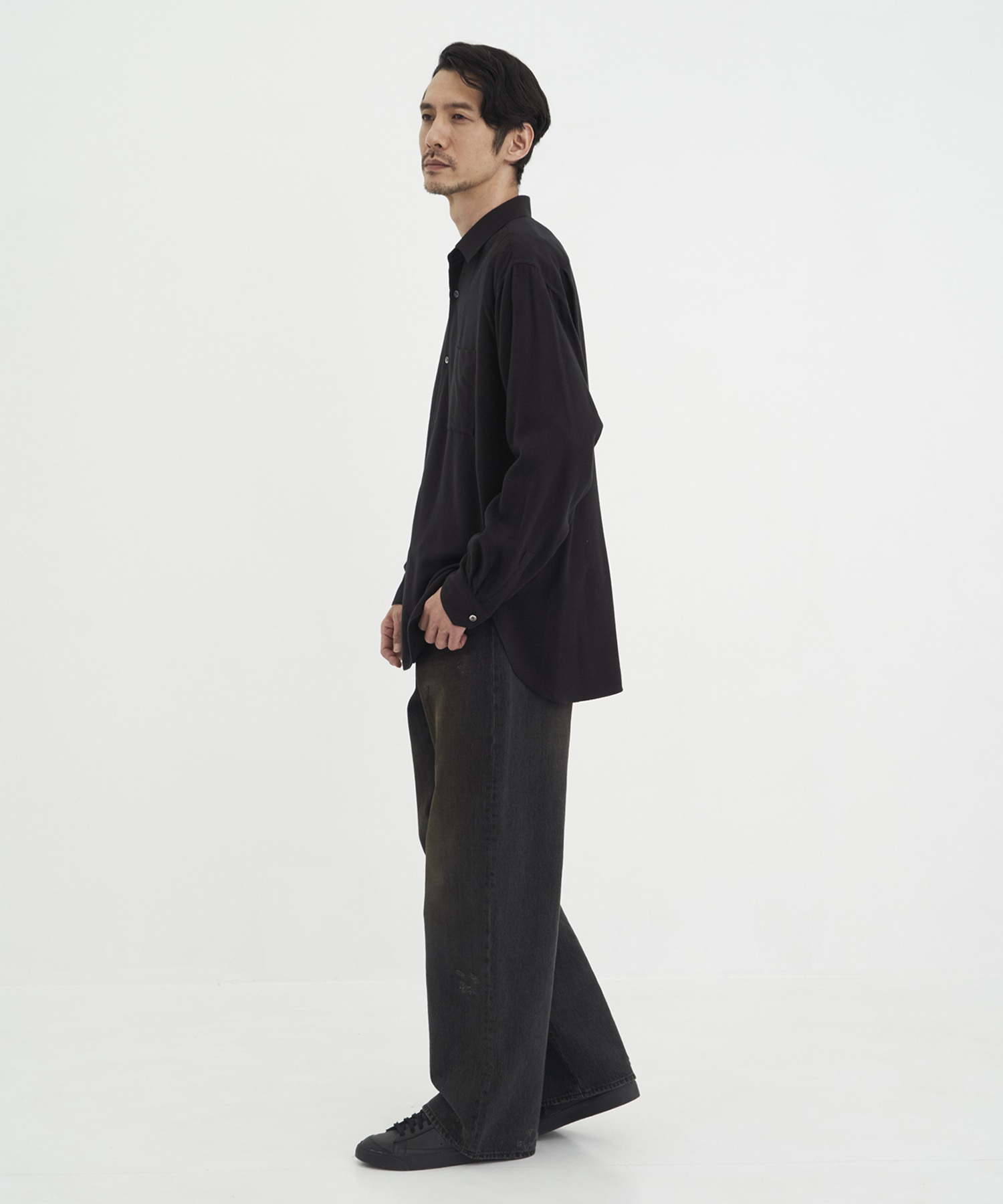 RAYON SILK FLANNEL OVERSIZED DOWN PAT SHIRT ssstein