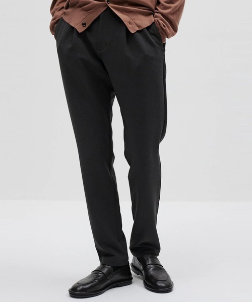 PE STRETCH DOUBLE CLOTH REGULAR FIT EASY TROUSERS ATTACHMENT
