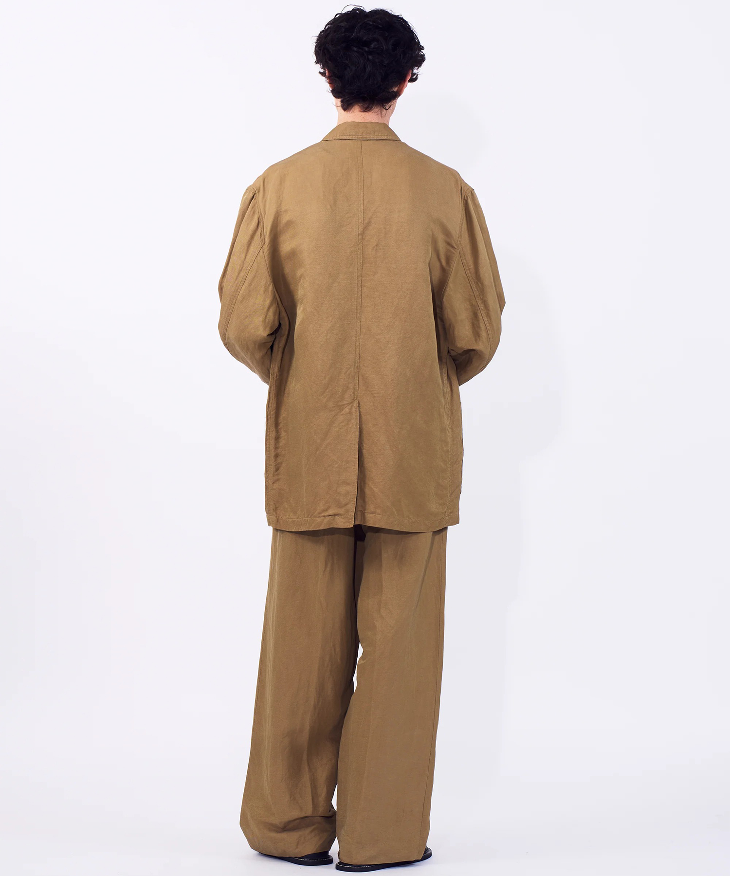 【ヨーク】Linen Silk Kersey 3pleated Tapered Trousers YOKE