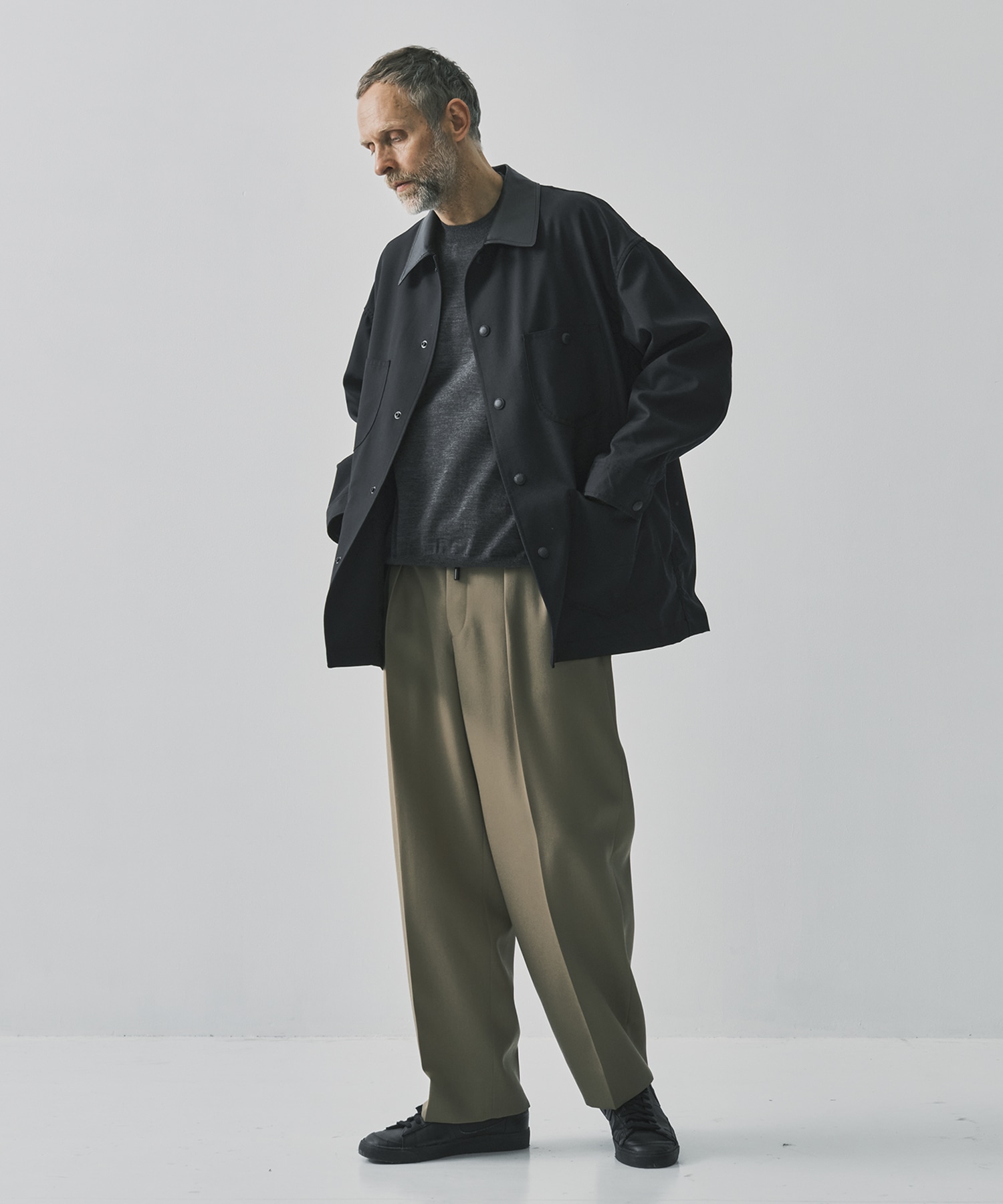 【コムデギャルソンオム】ウールポプリン×牛革 Coverall COMME des GARCONS HOMME