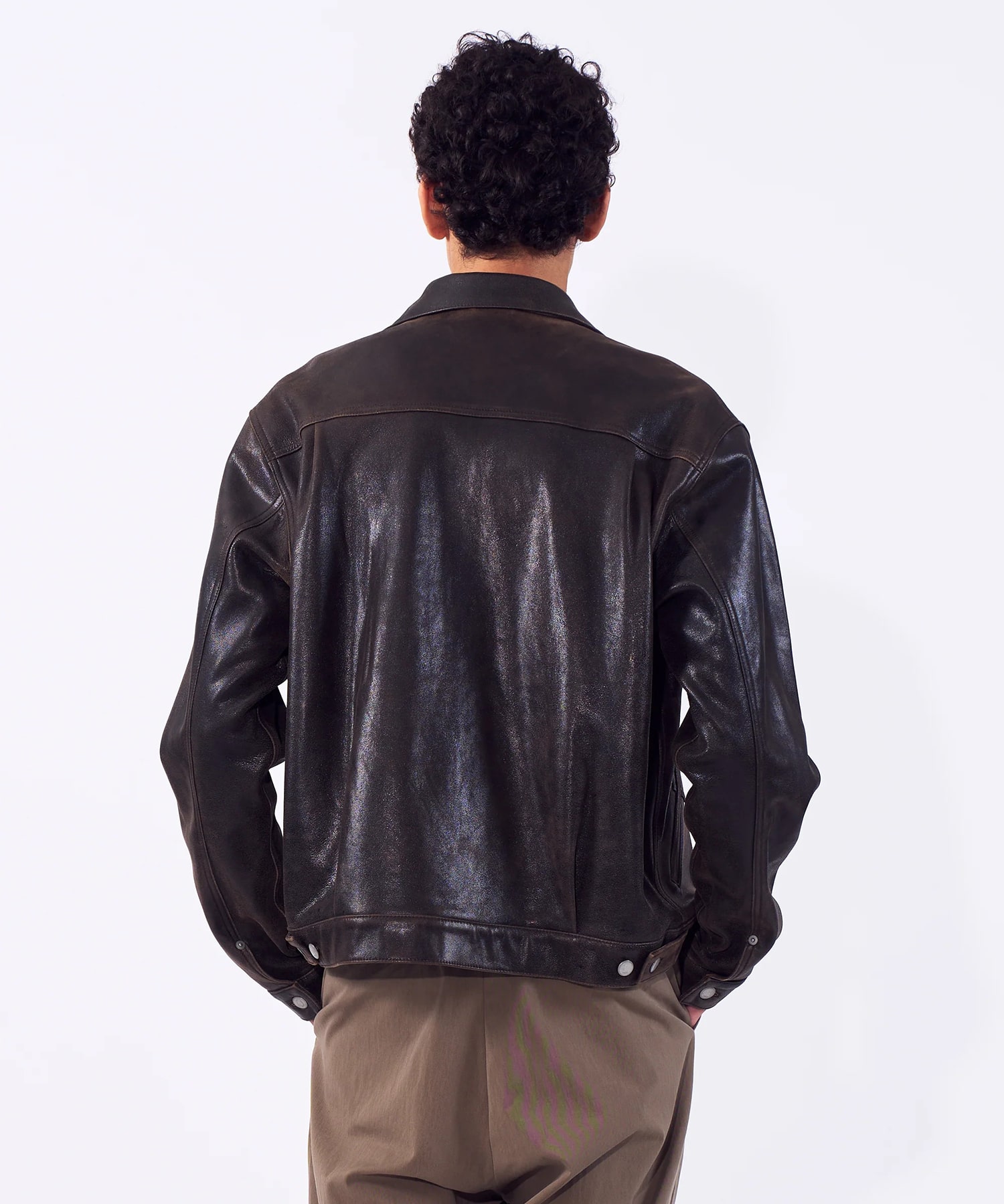 Cracked Leather Trucker Jacket YOKE