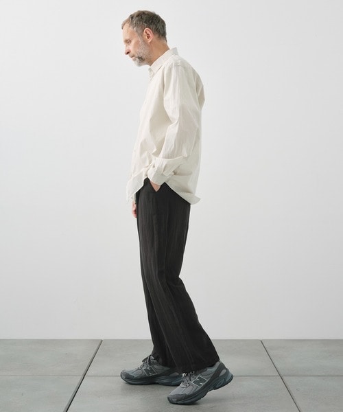 SHRINK COTTON LAWN OVERSIZED SHIRT | ATON