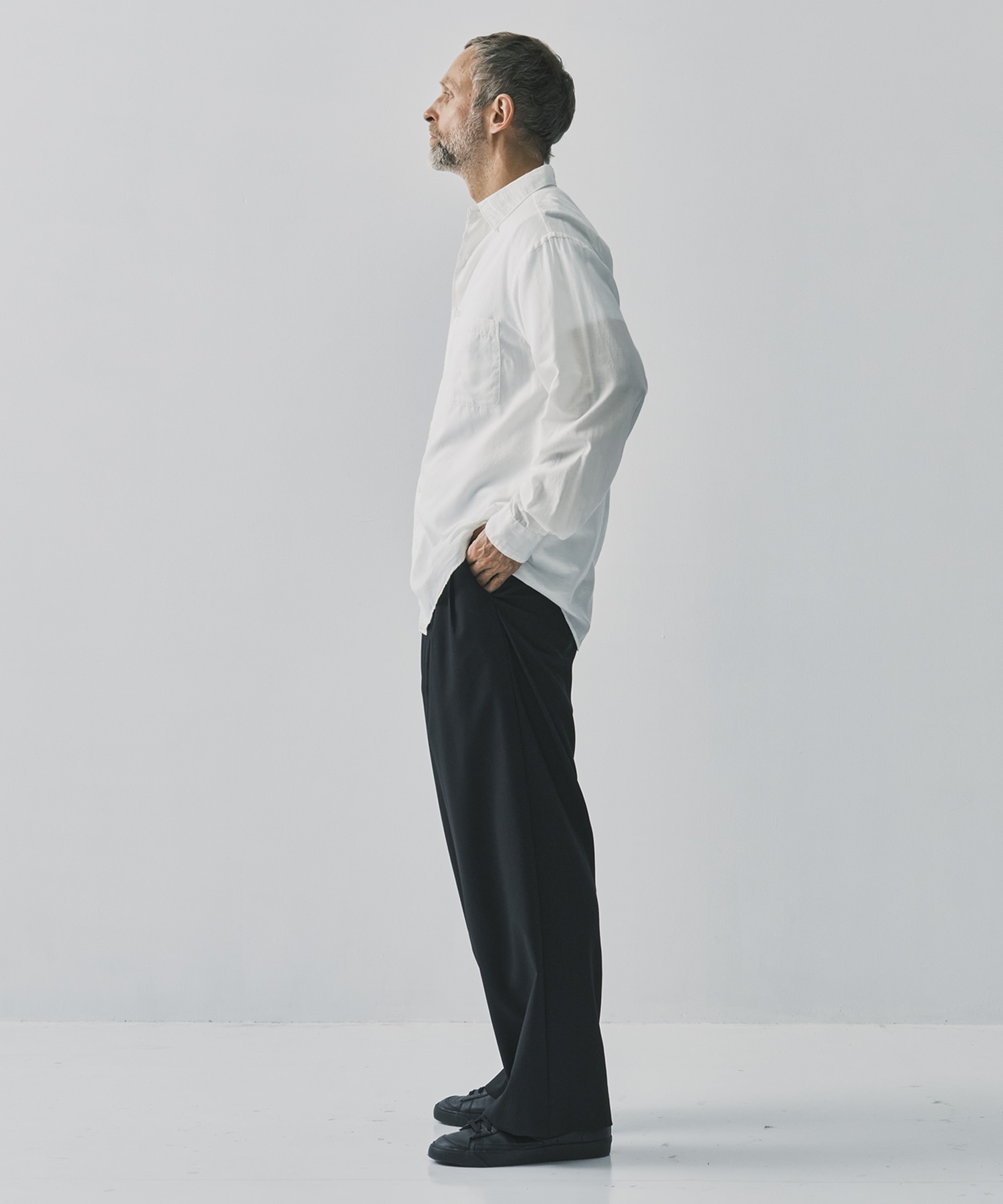 【ヨーク】Cotton Silk Twill Garment-dyed Loosed Shirt YOKE