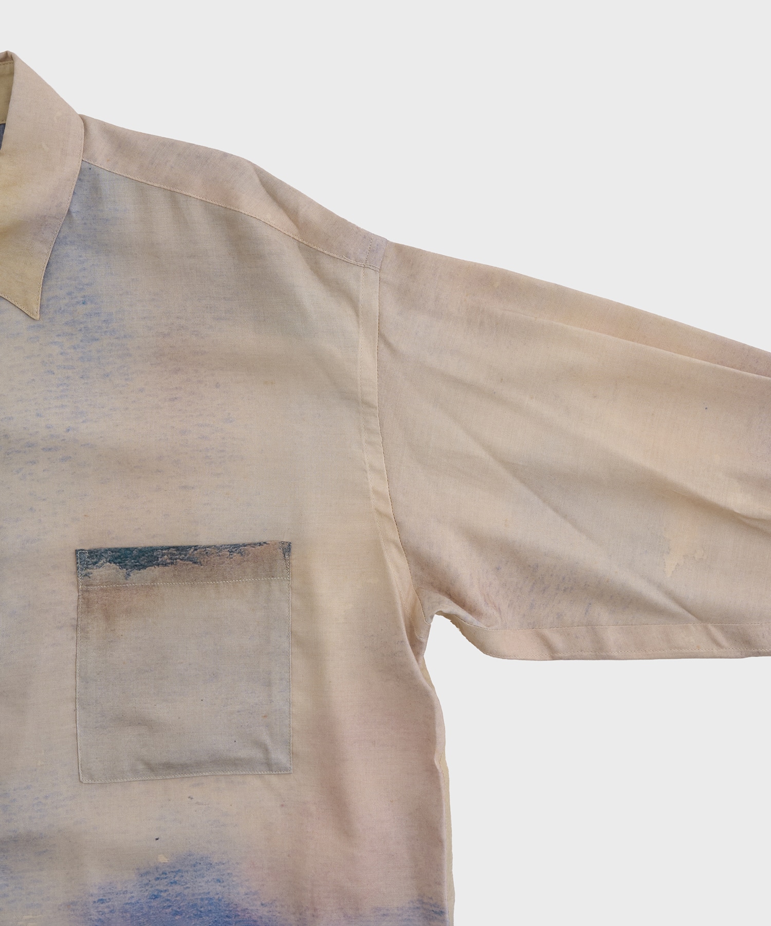 LANDSCAPE PRINTED REGULAR COLLAR SHIRT YOKE