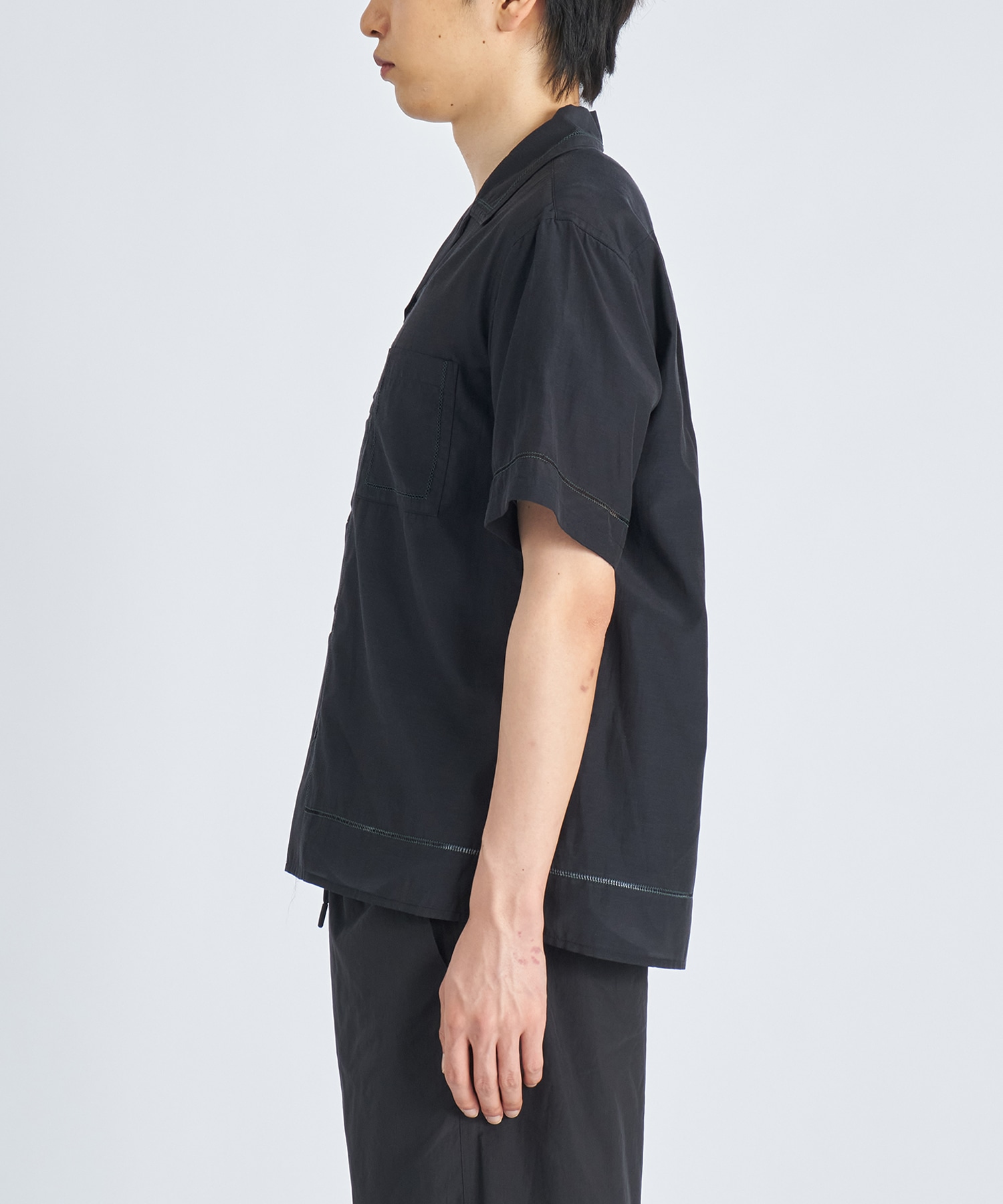【ヨーク】EMBROIDERY OPEN COLLAR YOKE