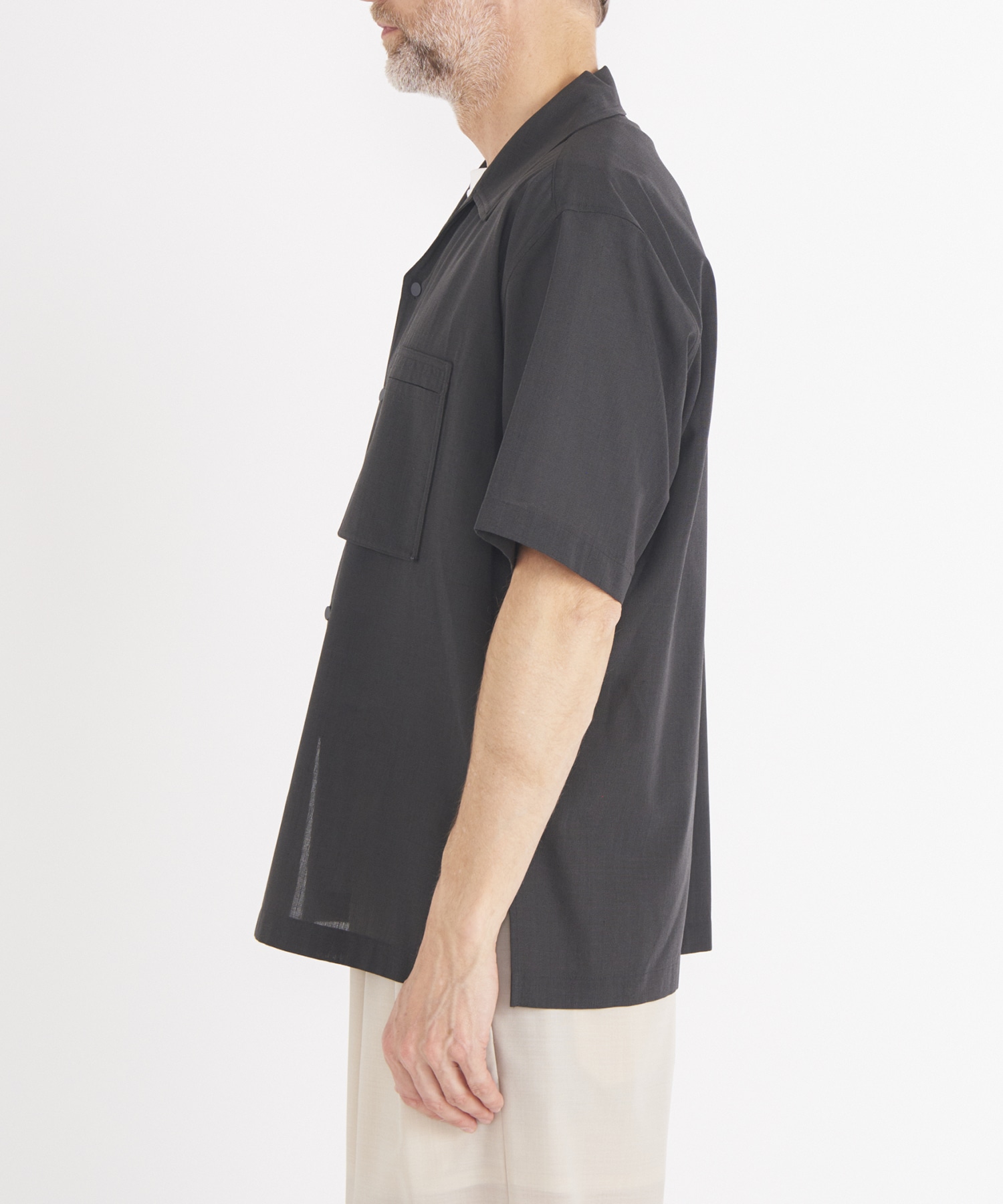 【イレニサ】OPEN COLLAR SHORT-SLEEVED SHIRT IRENISA