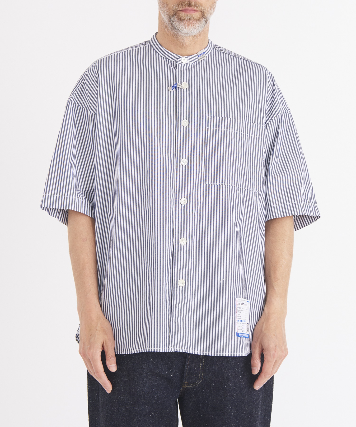 HIGH DENSITY OX STAND COLLAR SS SHIRTS Maison MIHARA YASUHIRO