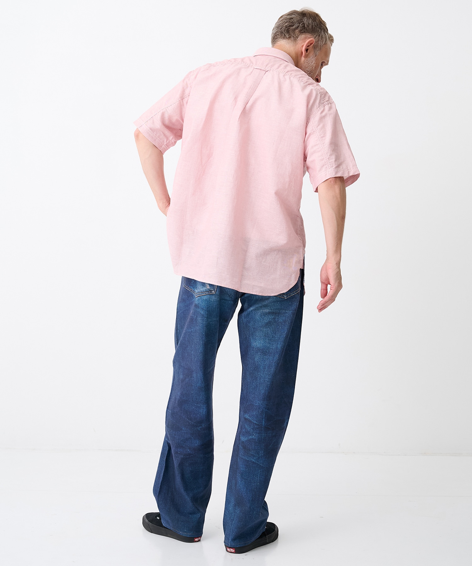麻ストライプ×パッチワークMIX S/S SH JUNYA WATANABE MAN