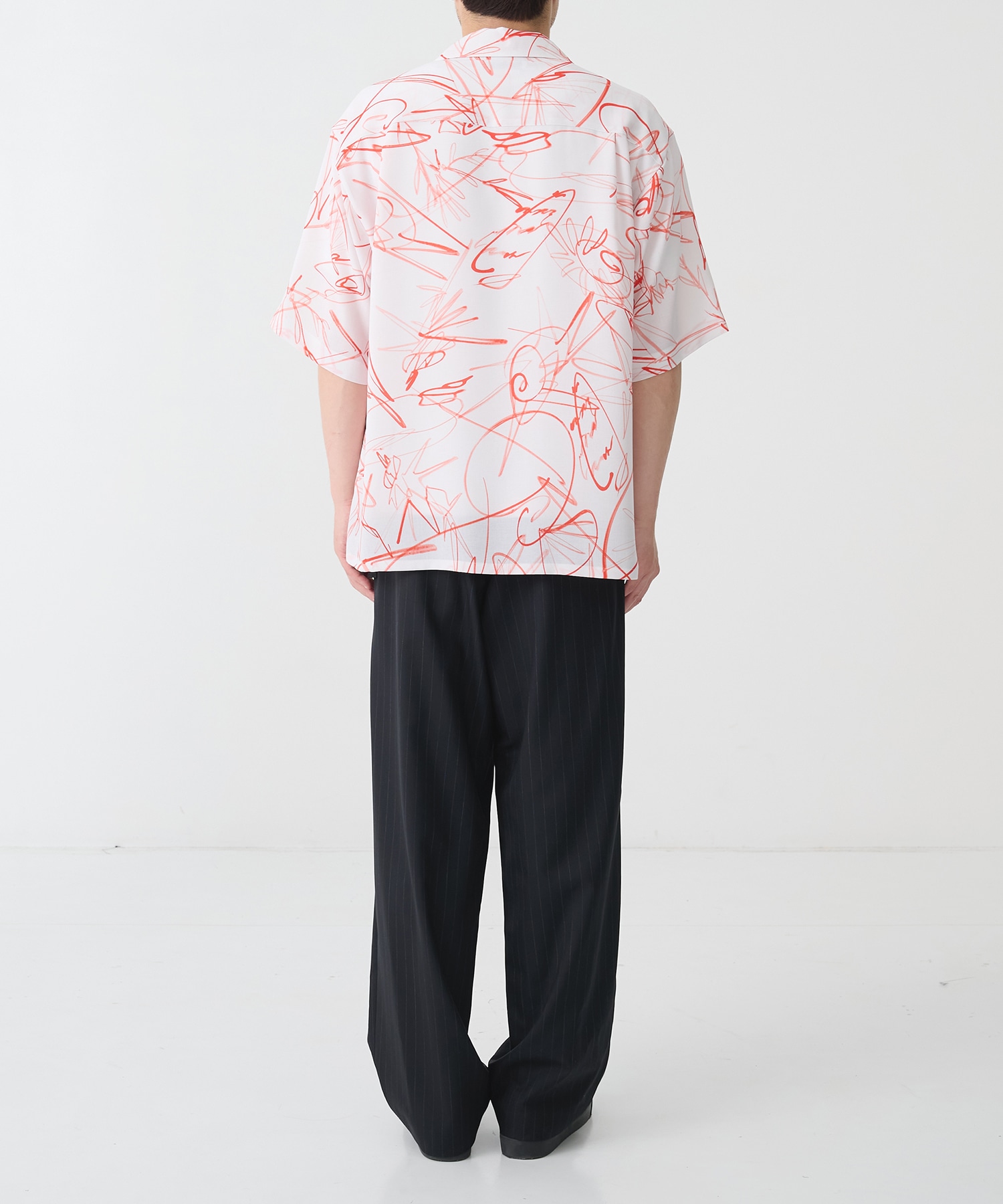 【ウジョーオム】Wide Set Open Collar BOX Shirt UJOH HOMME