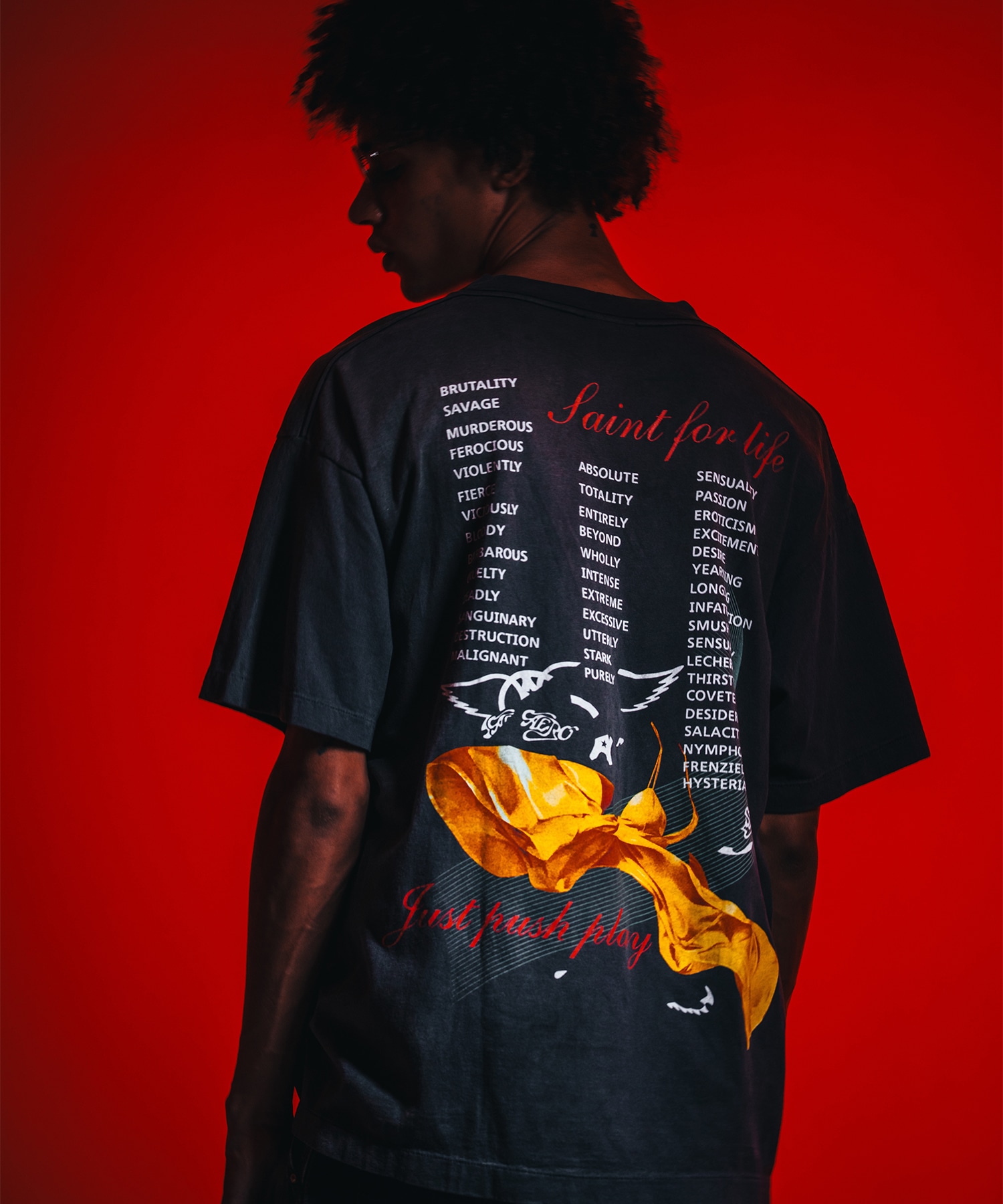 【セントマイケル】SM-MK8-0000-C25/AS_SS T-SHIRT/AEROSMITH/BLACK SAINT MXXXXXX