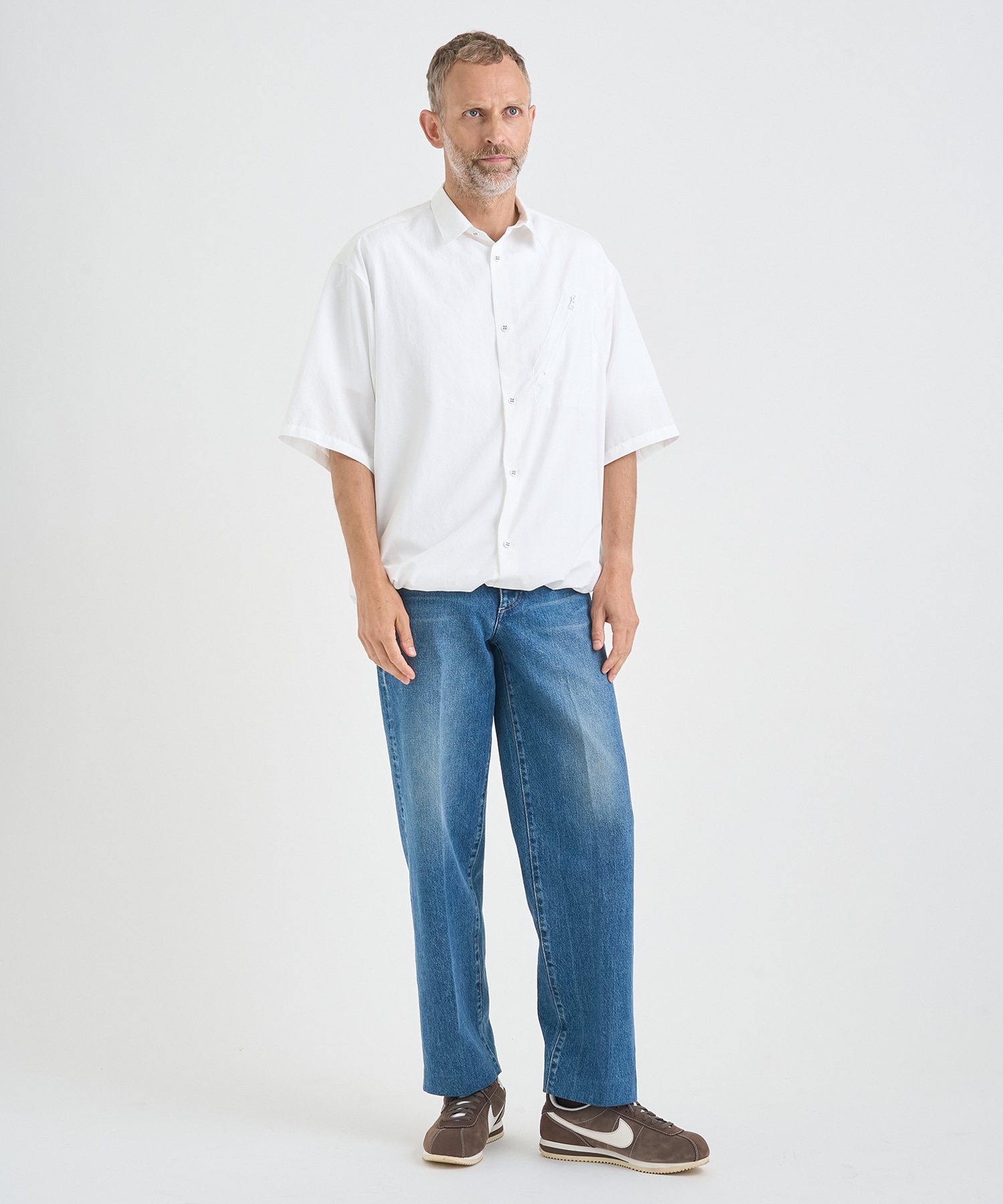 別注 DRAW CORD S/S POCKET SHIRTS White Mountaineering