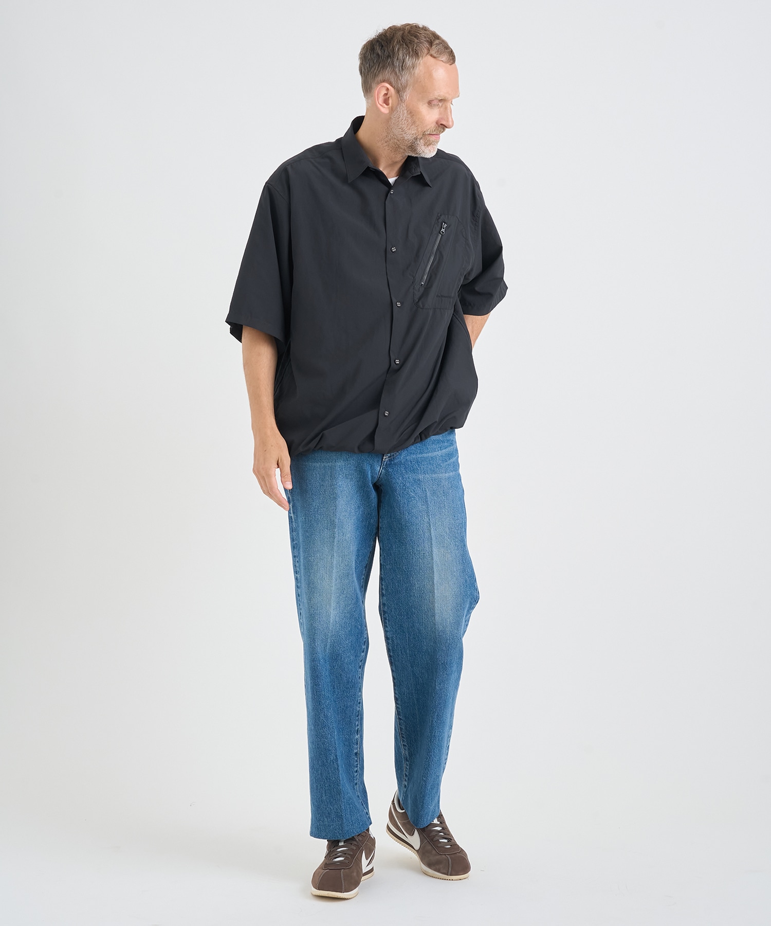 別注 DRAW CORD S/S POCKET SHIRTS White Mountaineering