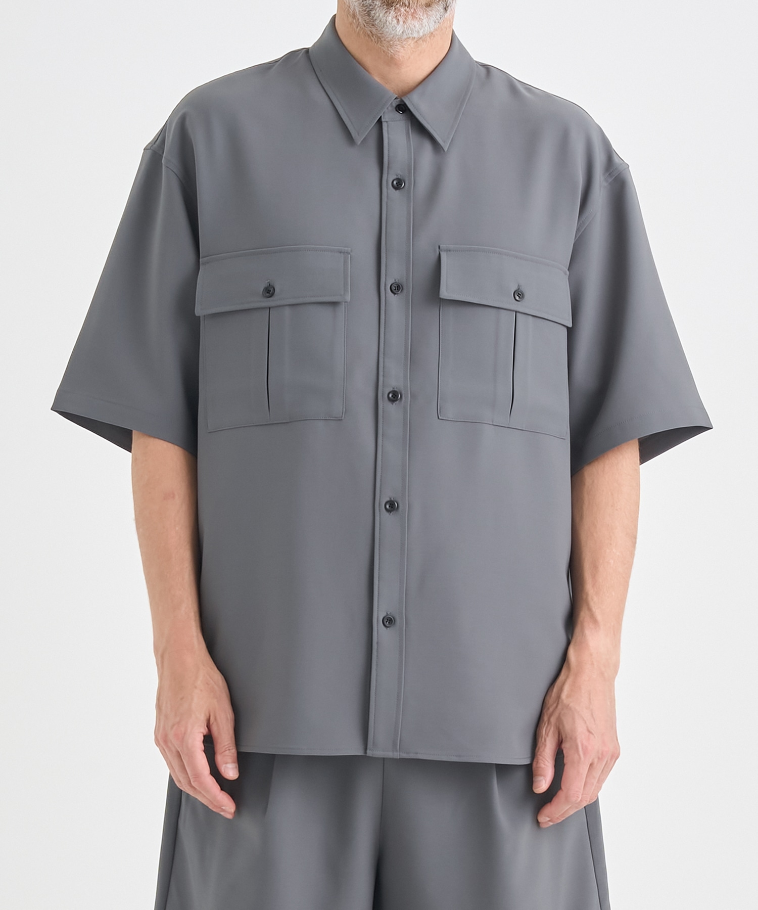 別注 PE CONPACT TWILL W POCKET S/S SHIRT ATTACHMENT