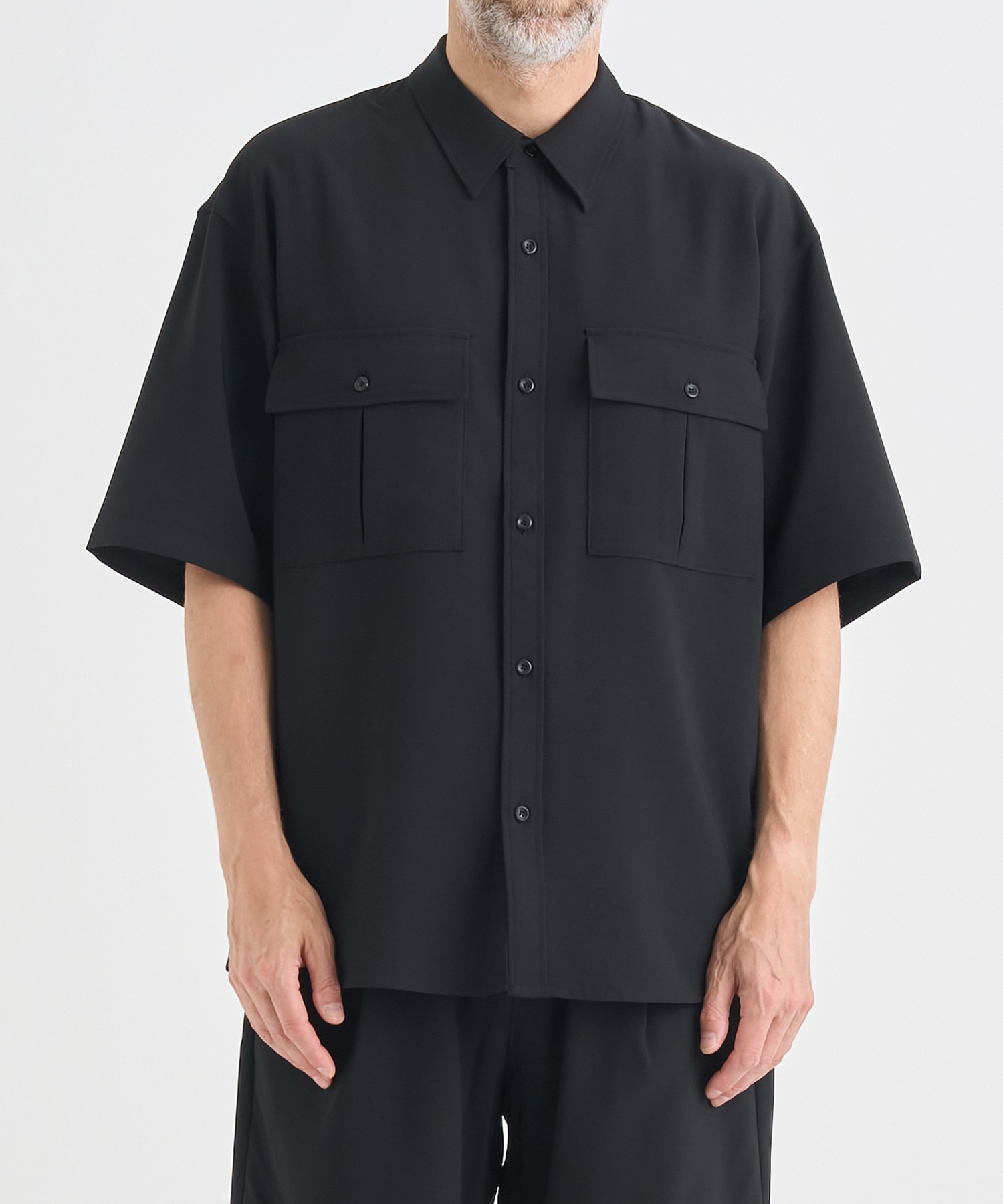 別注 PE CONPACT TWILL W POCKET S/S SHIRT ATTACHMENT