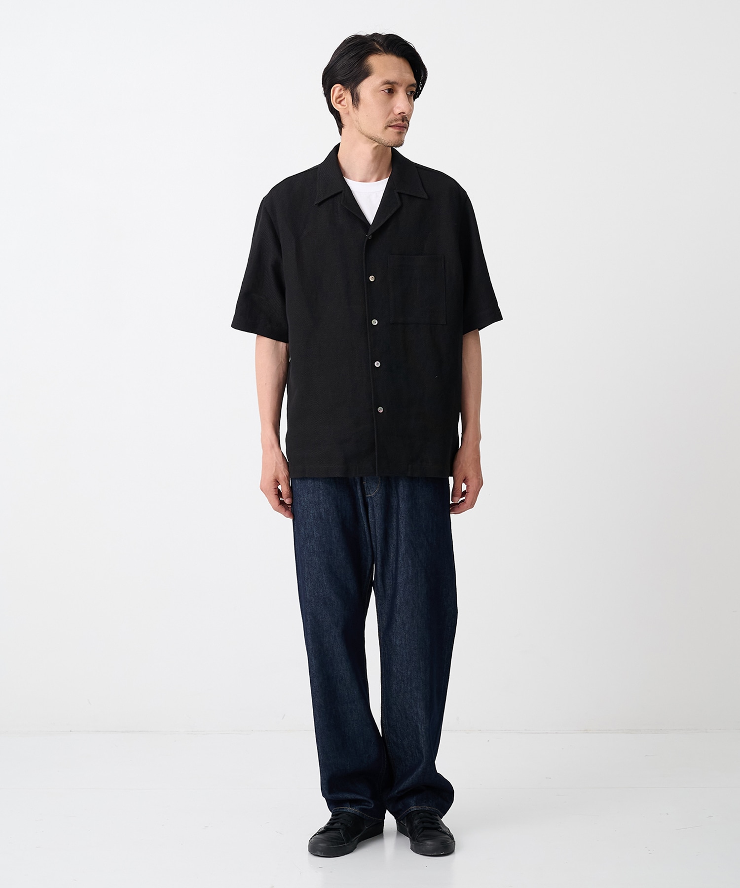 【イレニサ】別注SUMMER TWEED OPEN COLLAR SHIRT IRENISA