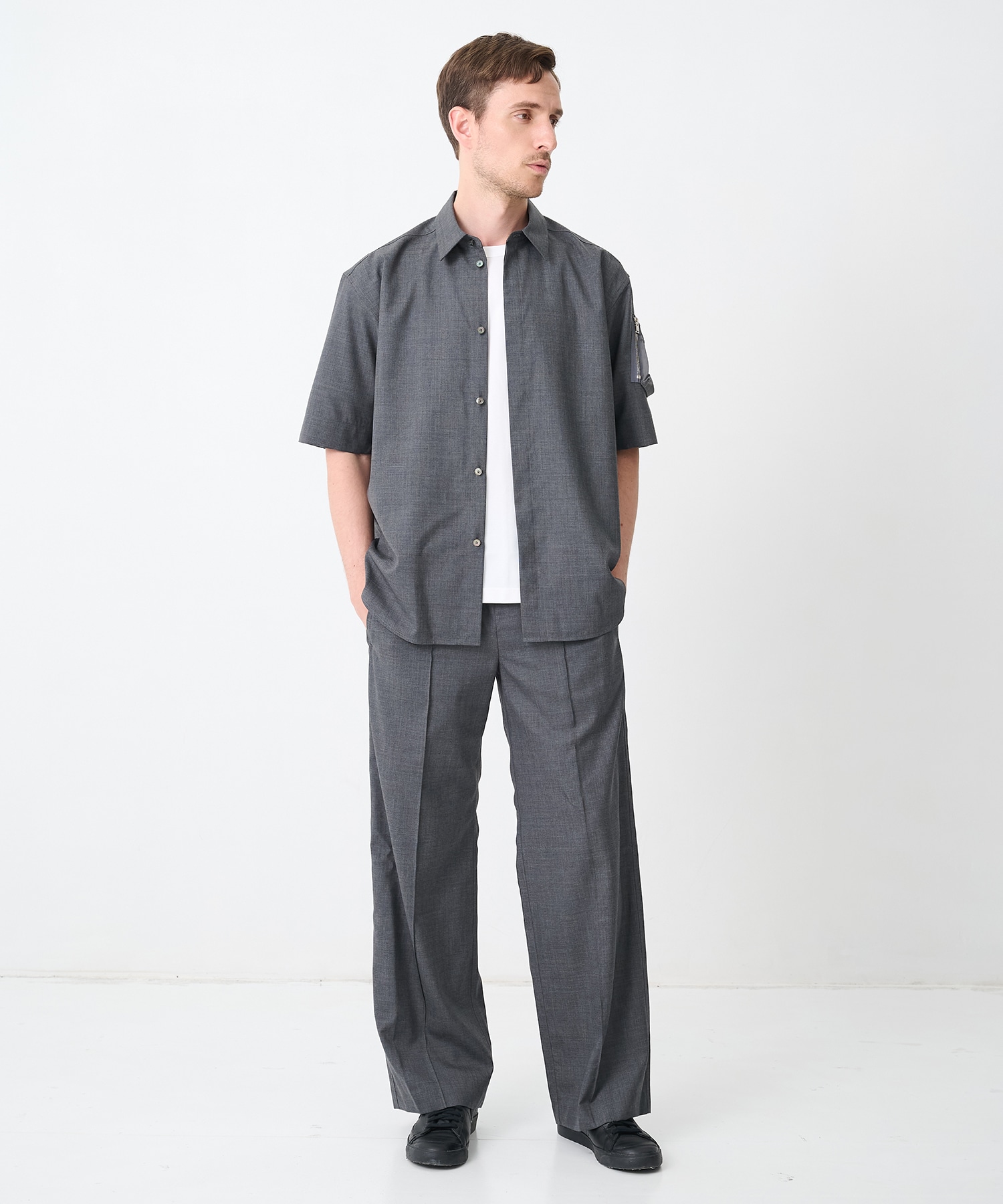 別注SUMMER WOOL CIGAR POCKET HALF SLEEVE SHIRT CINOH