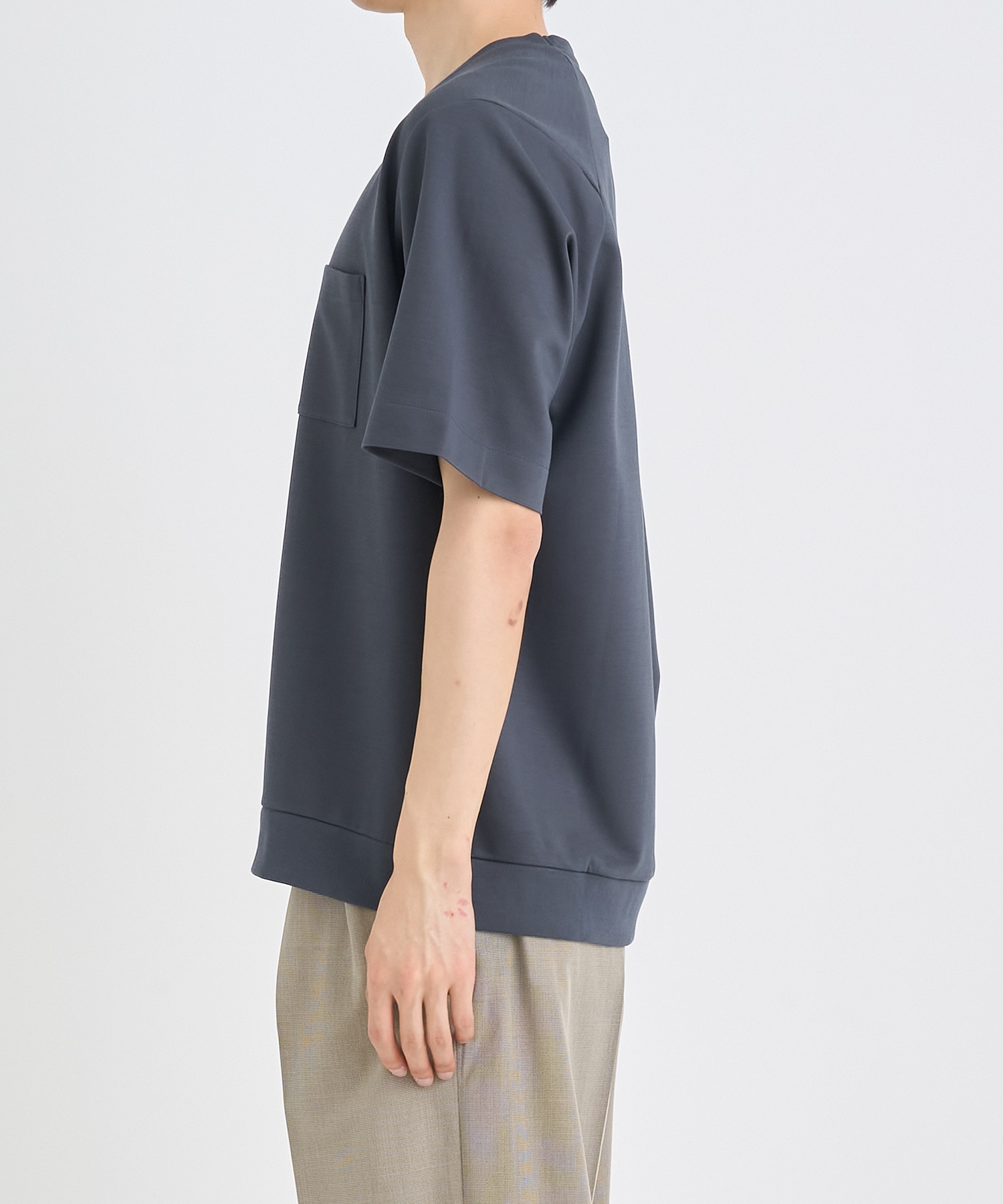 別注 RIB SHORT-SLEEVED POCKET T-SHIRT IRENISA