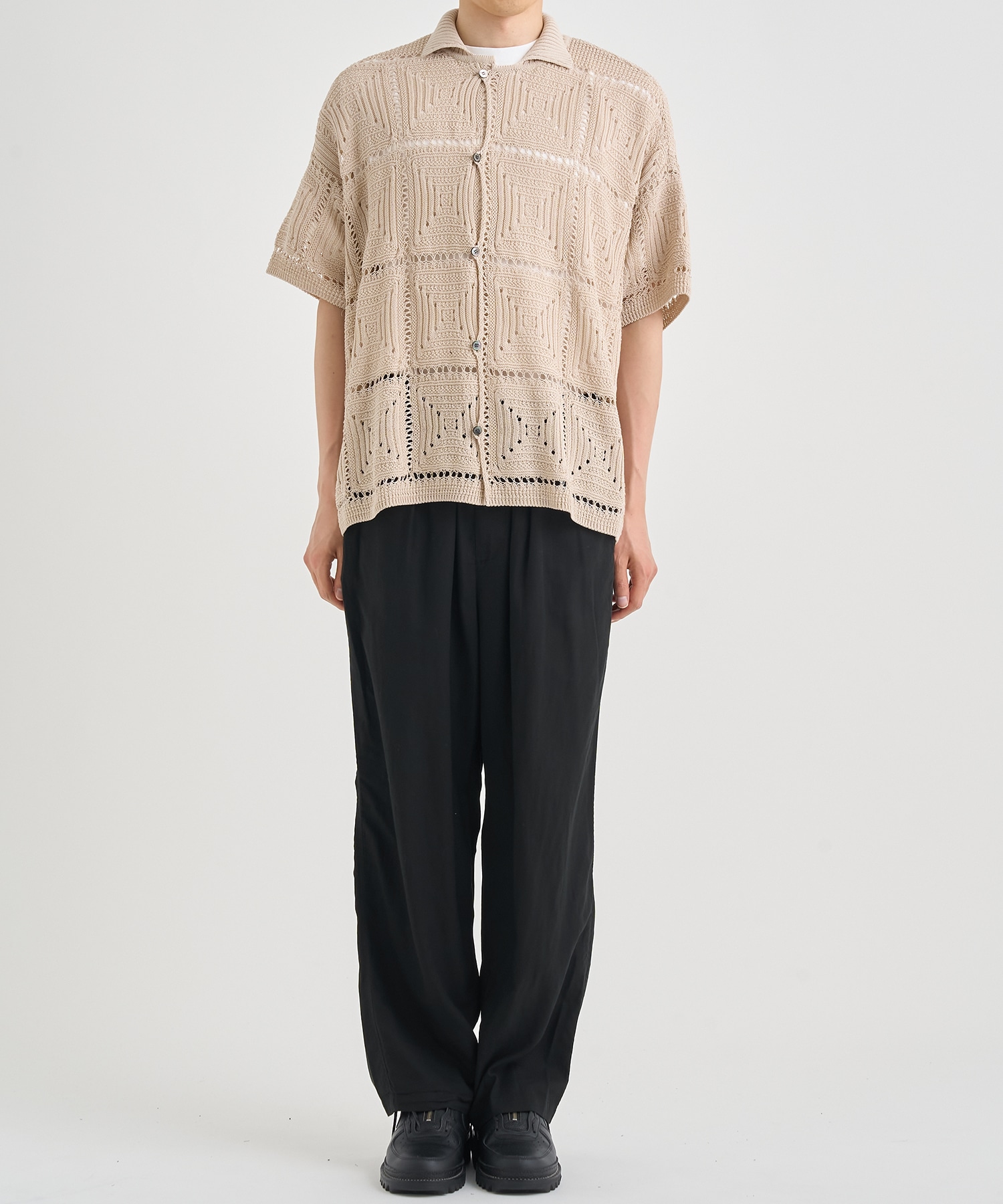 CROCHET KNIT SHIRT YOKE