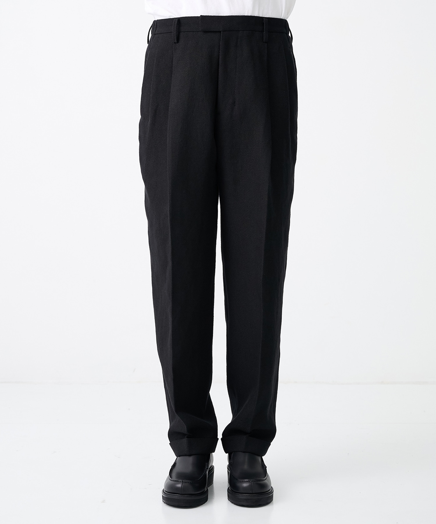 【イレニサ】SUMMER TWEED TWO TUCK WIDE TROUSERS IRENISA