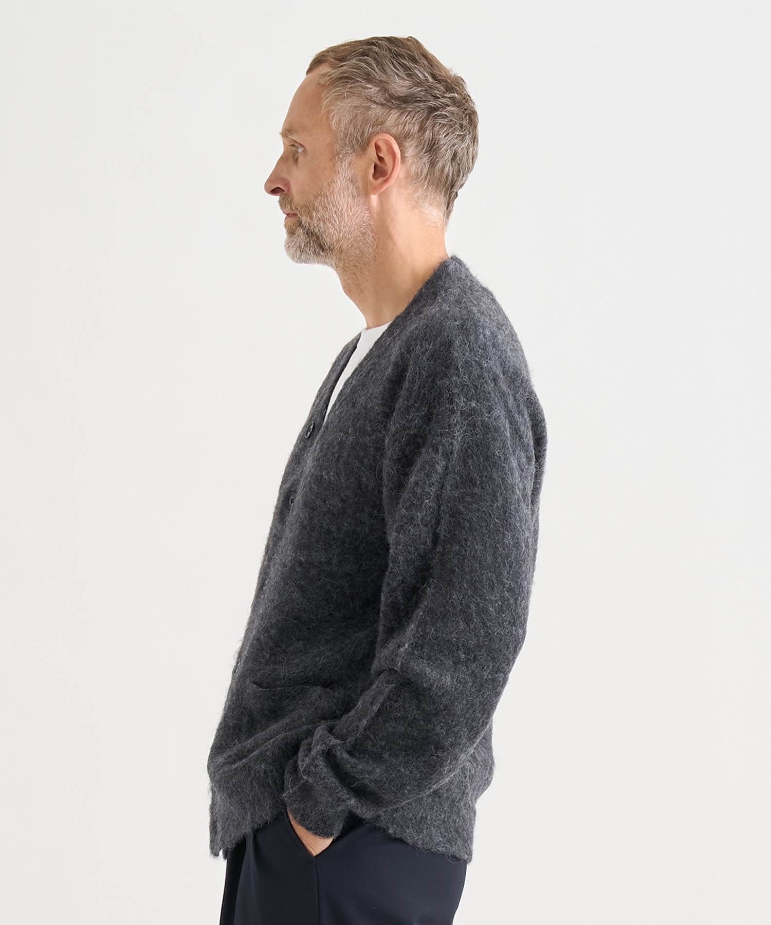 3Color Mix Baby Alpaca Cardigan YOKE