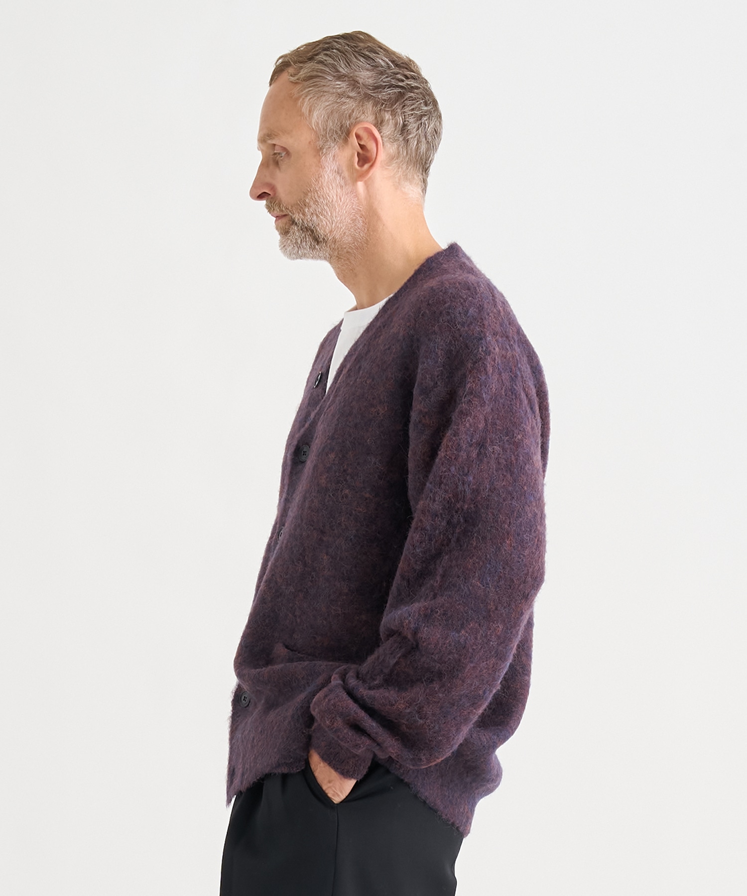 3Color Mix Baby Alpaca Cardigan YOKE