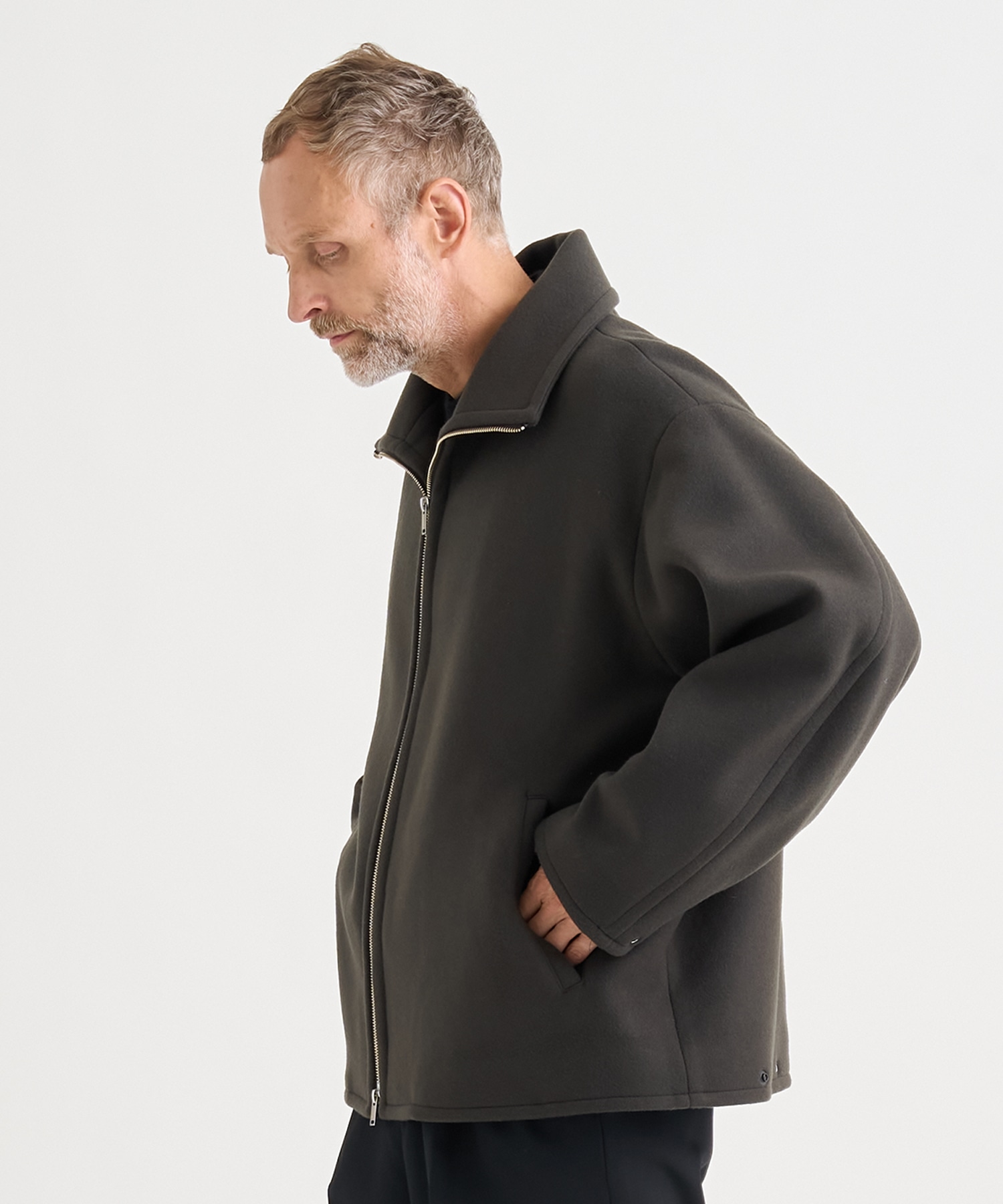 Melton Stand Collar Zip Blouson YOKE