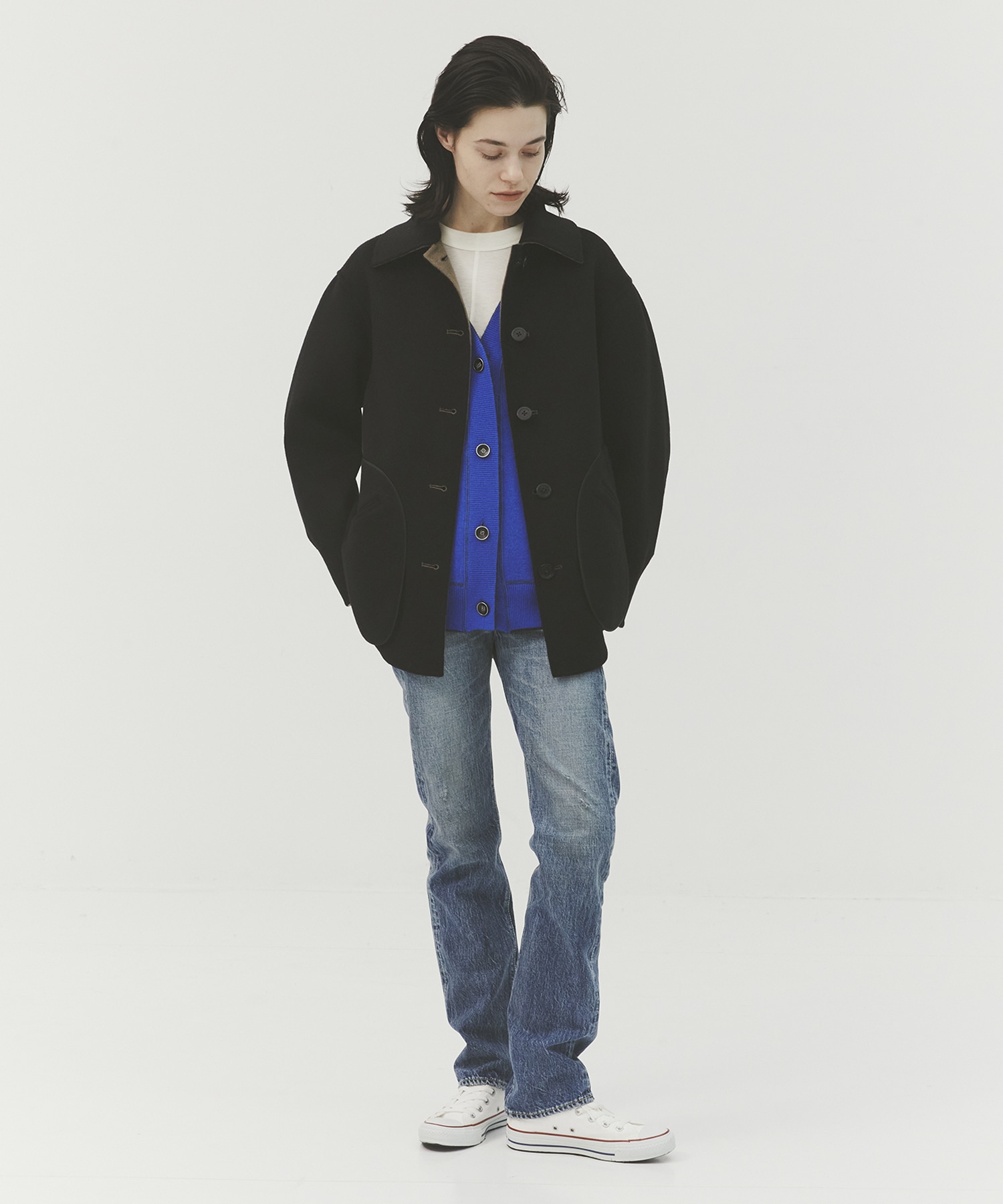 CASHMERE REVERSIBLE SHORT COAT 