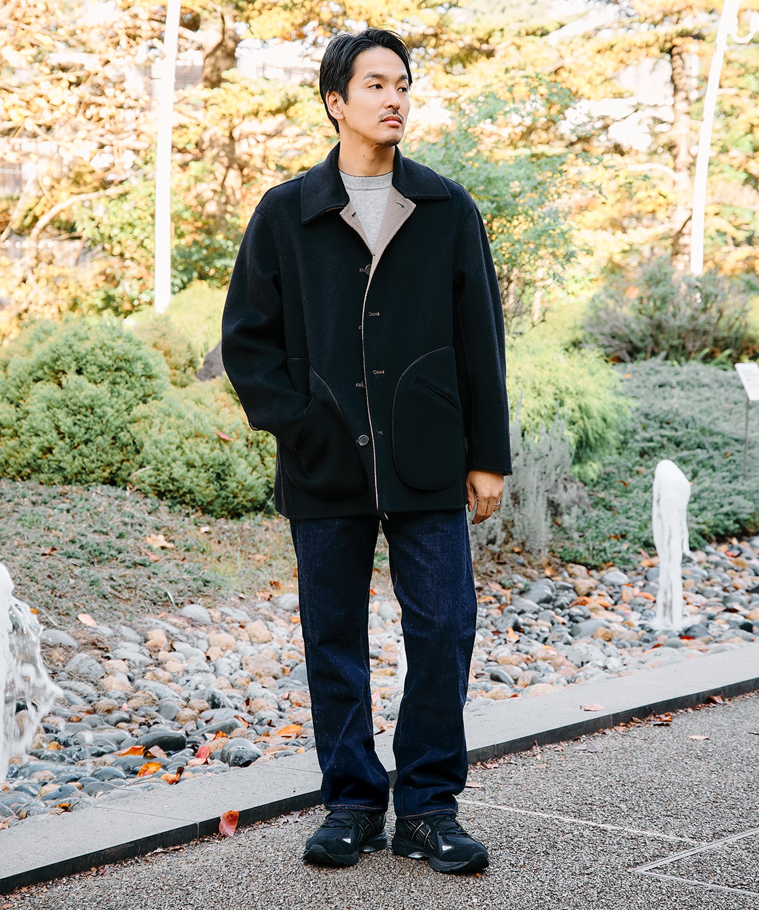 【MENS】CASHMERE REVERSIBLE SHORT COAT CASHMERE CASHMERE