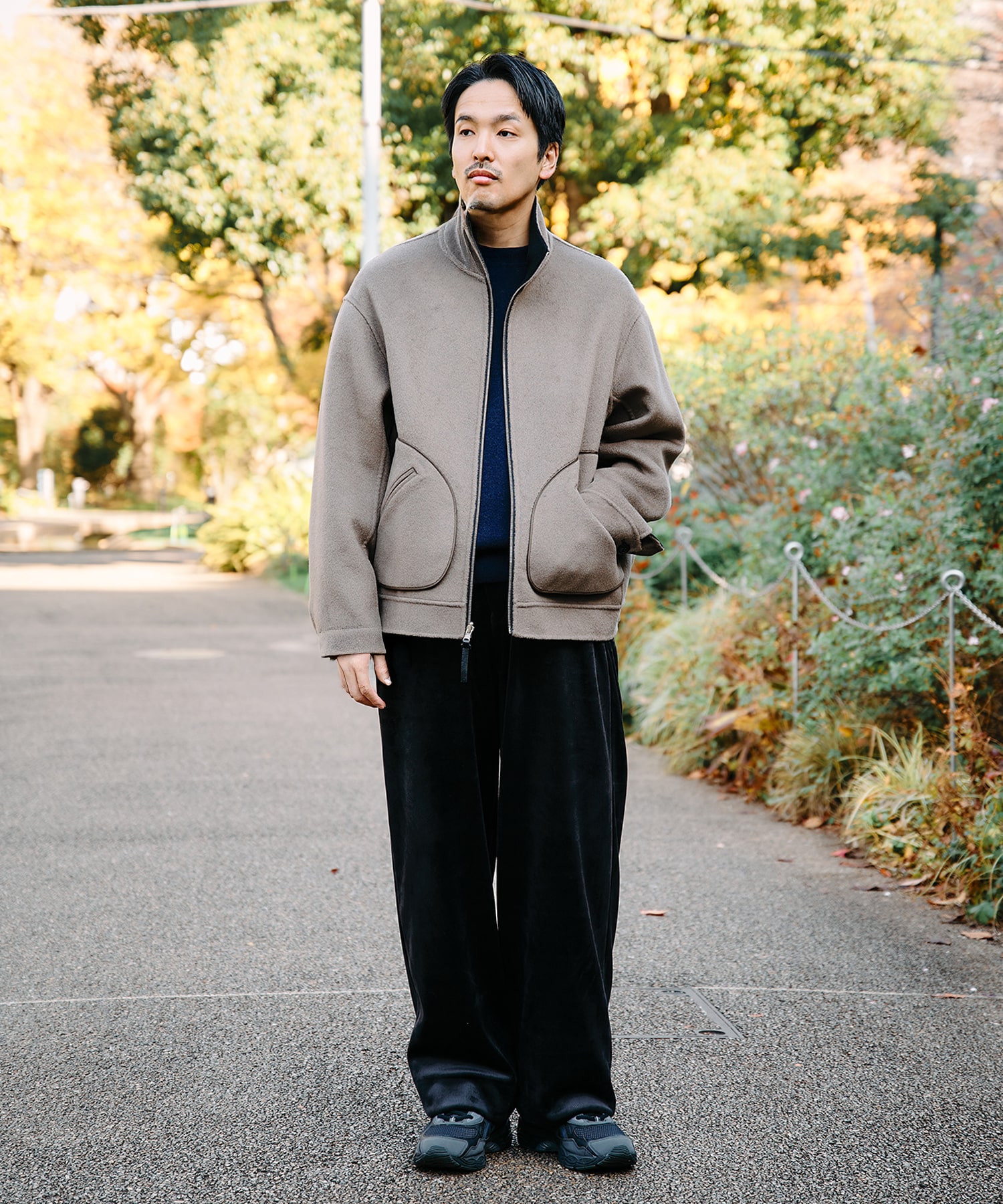 【MENS】CASHMERE REVERSIBLE STAND ZIP BLOUSON CASHMERE CASHMERE