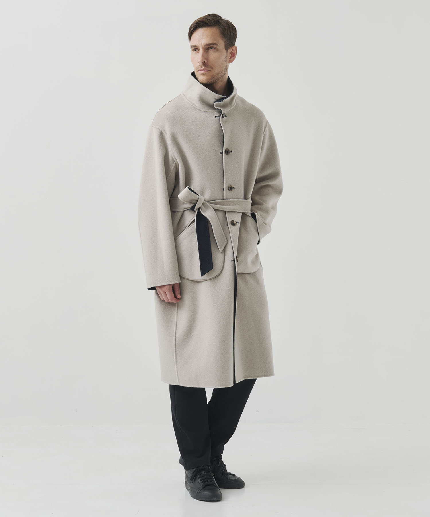 CASHMERE/SILK/WOOL STAND OVER COAT CASHMERE CASHMERE