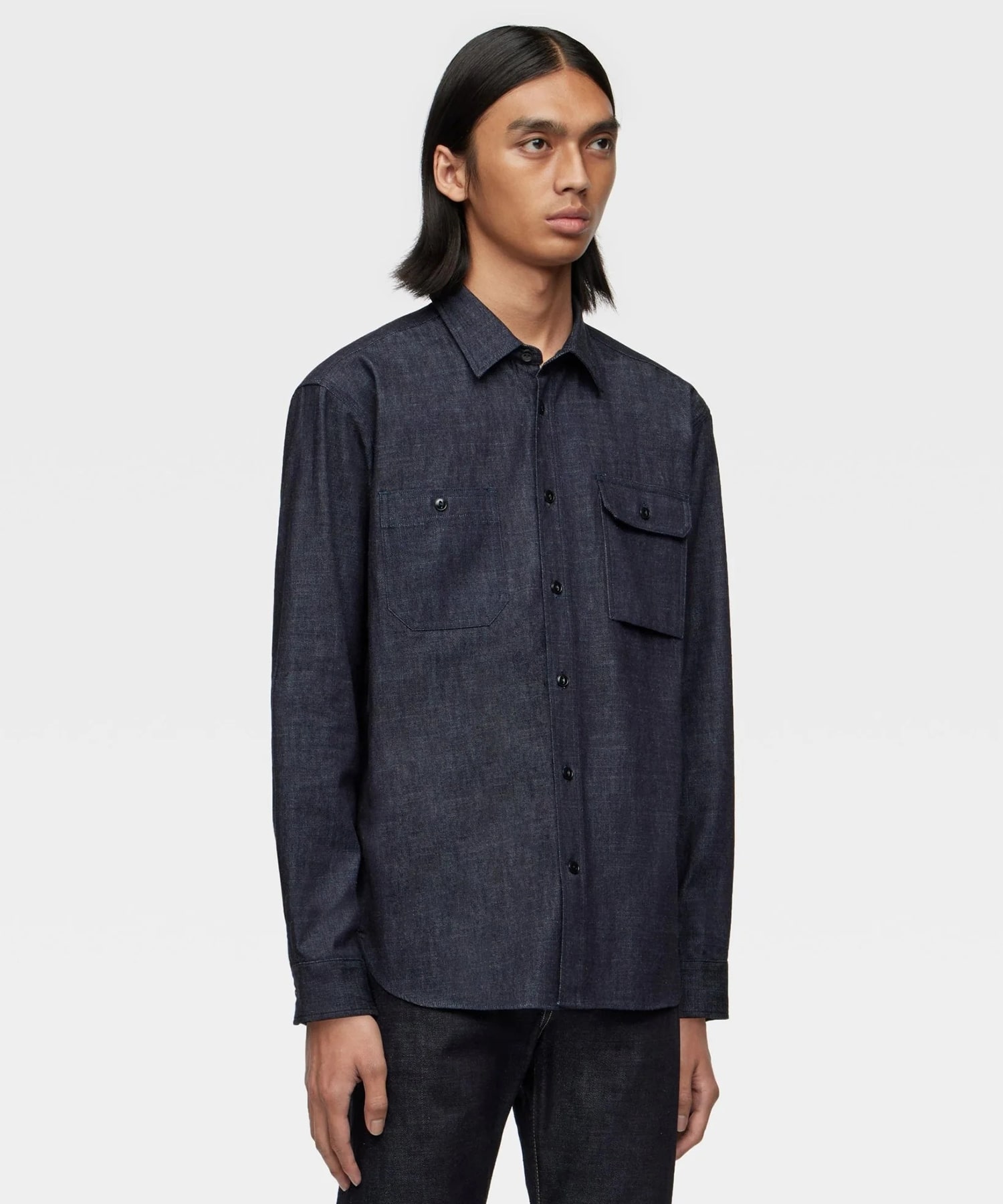 MMLS1000 i TRIPLE STITCH L/S DENIM SHIRT MOMOTARO JEANS