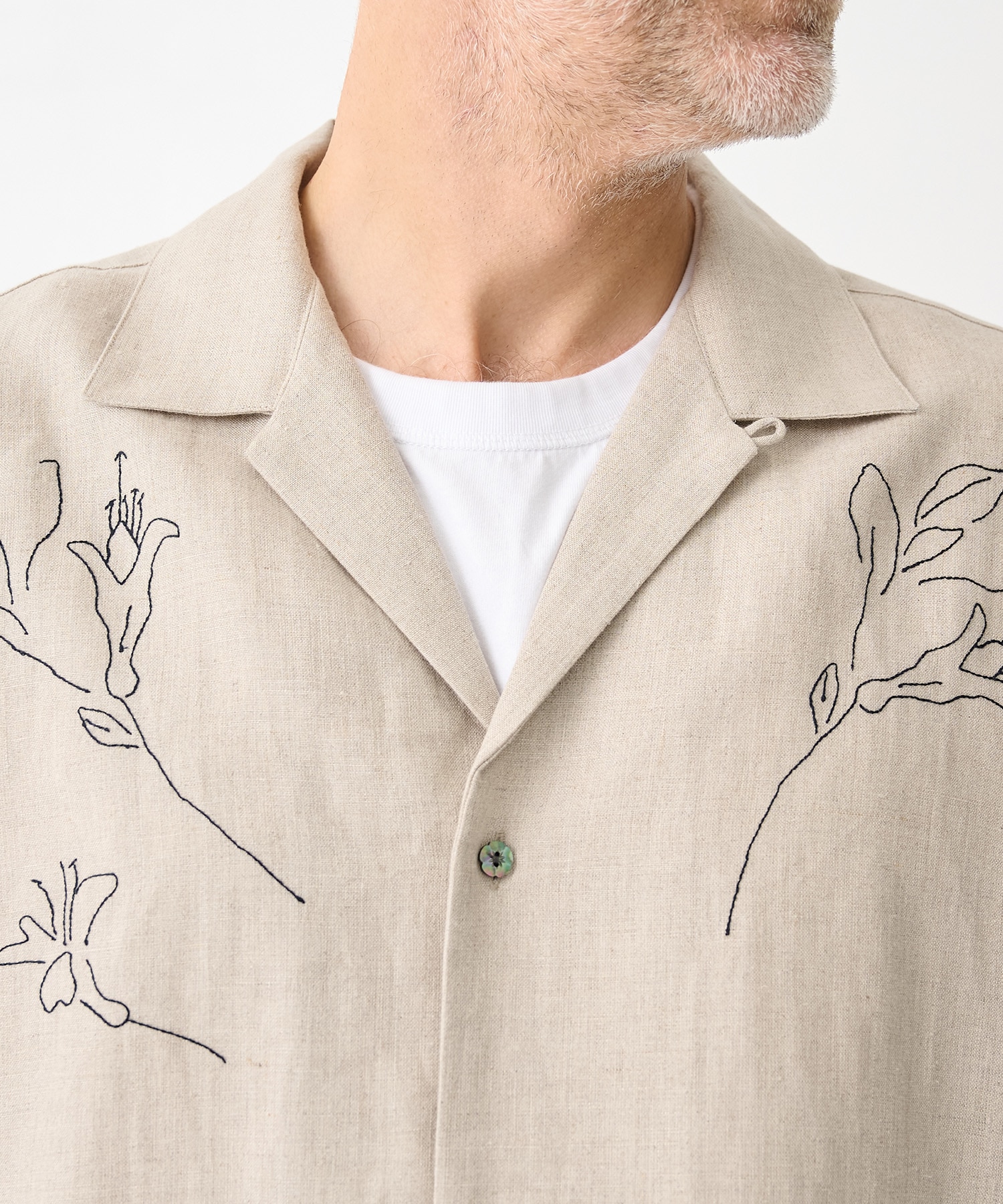 別注THE SS SHIRT LINEN EMBROIDERY TANAKA