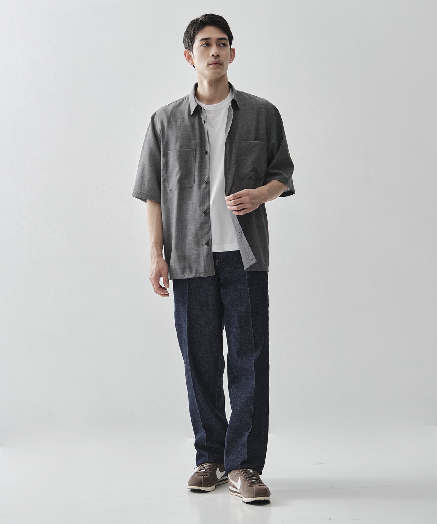 別注TWIST WOOL GAUZE SHORT SLEEVE SHIRT ATON