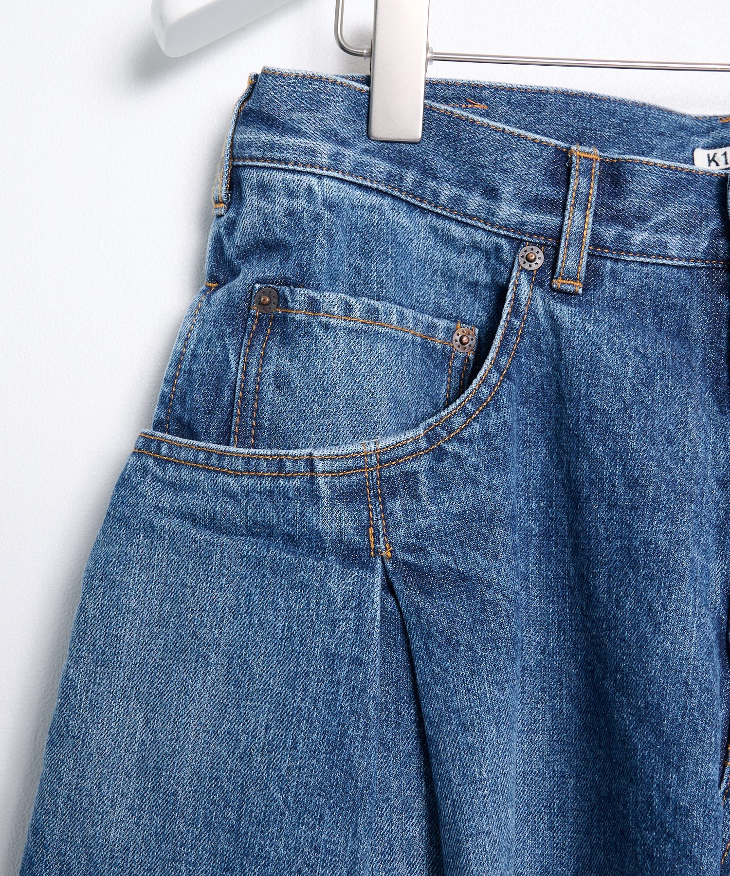 26fw-p-08 3D cutting denim pants KHOKI