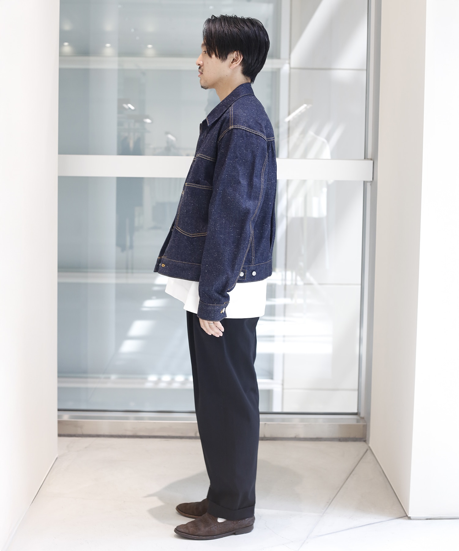 A26F33BL01C 別注KIMONO SHORT DENIM JACKET MARKAWARE