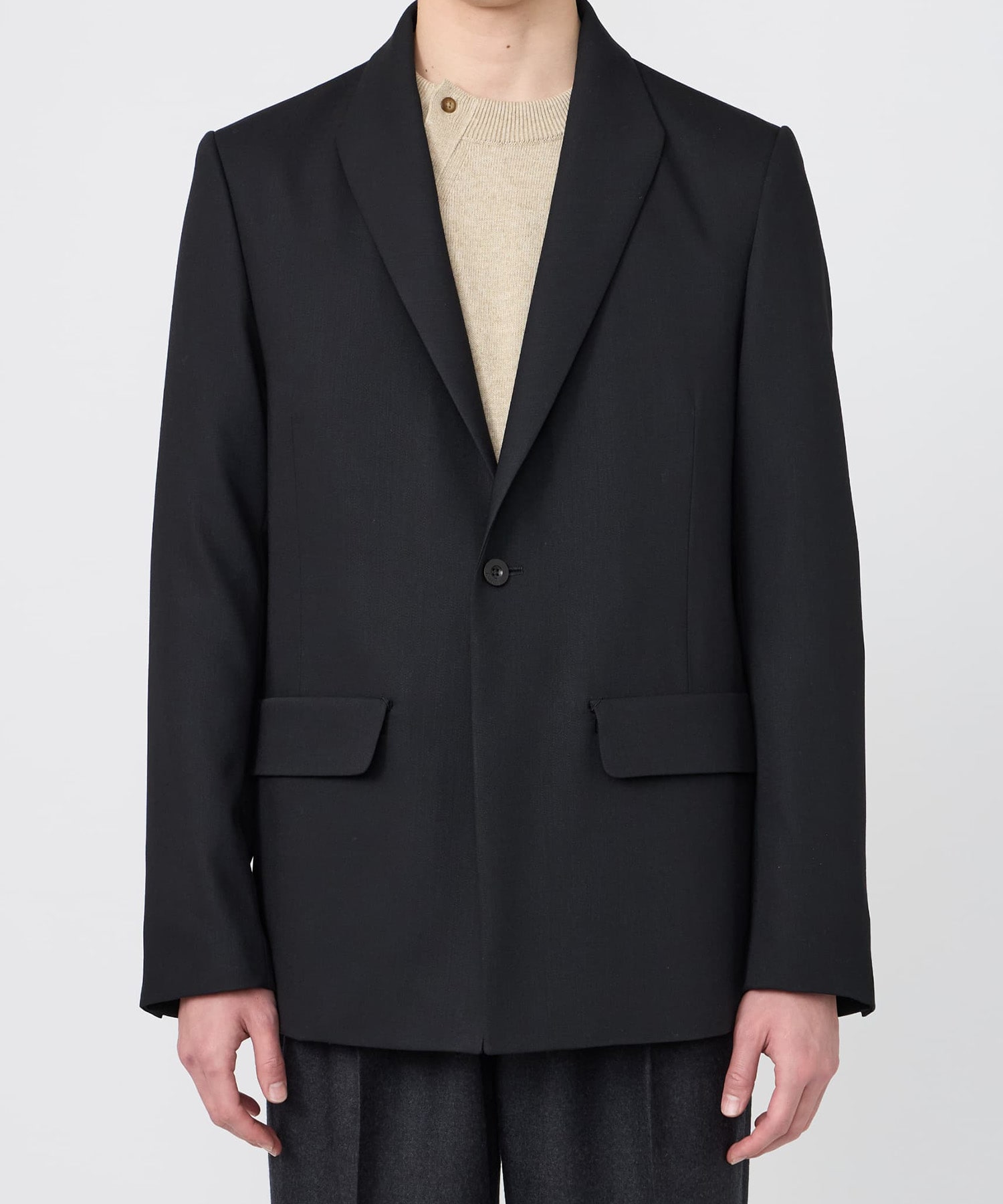 【イレニサ】IH-26FW-J007-NDVH MODIFIED SHAWL-COLLAR JACKET IRENISA