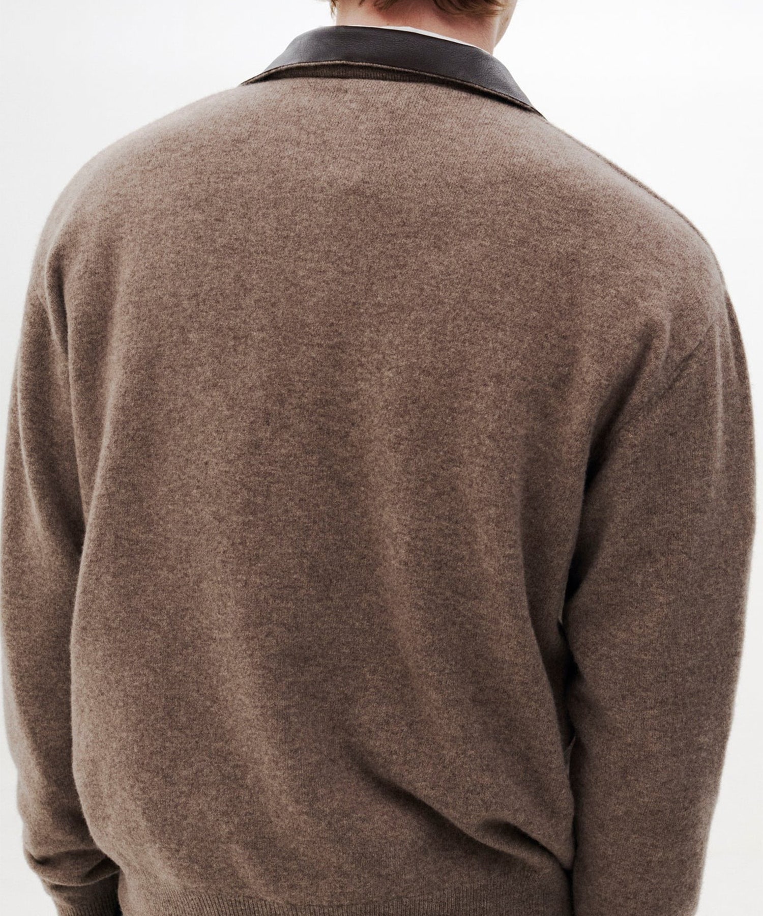 【ヨーク】YK26FW01380S Leather-Trimmed Skipper Sweater YOKE