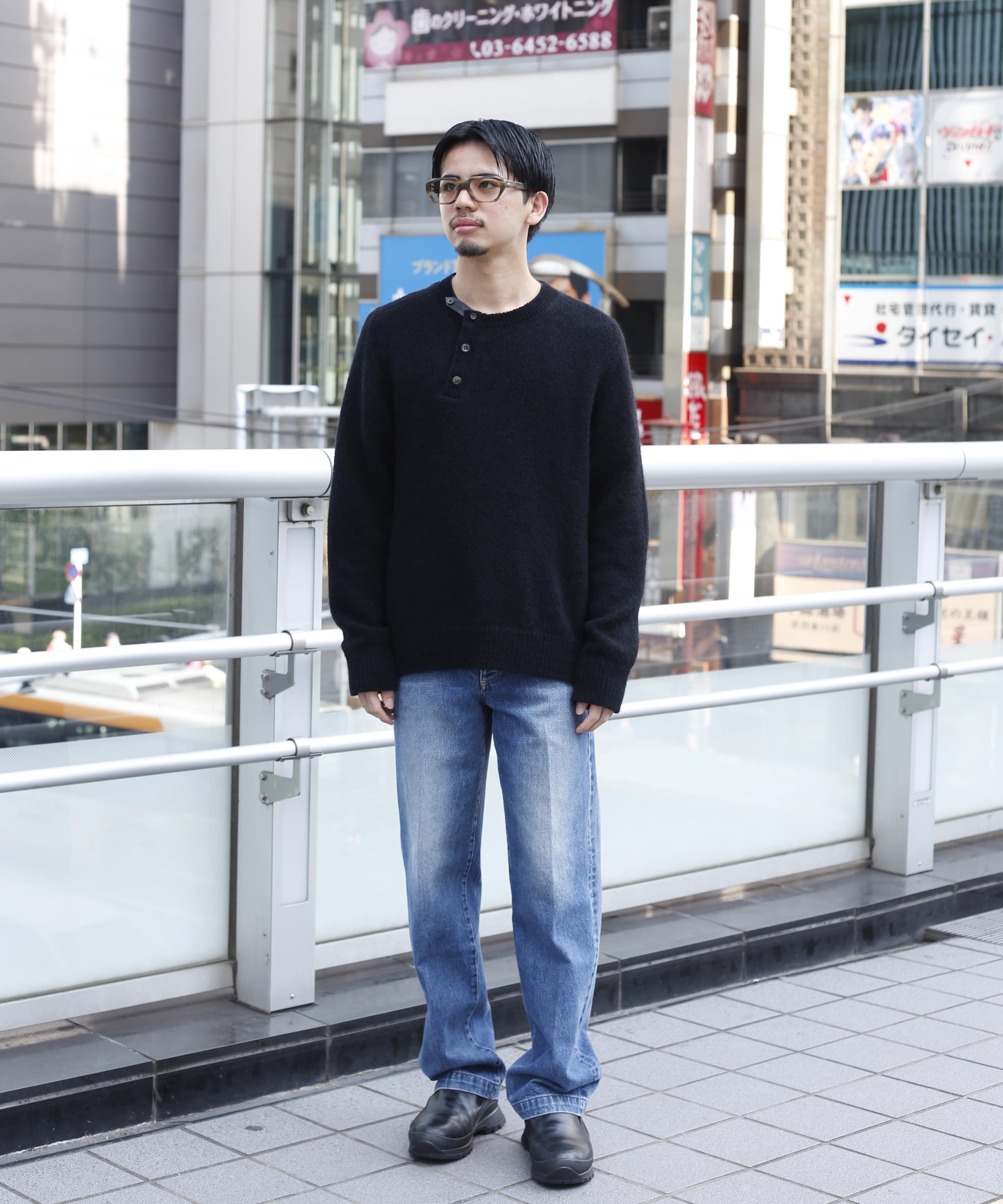 【イレニサ】別注LEATHER ELBOW PATCH MOHAIR KNIT PO IRENISA