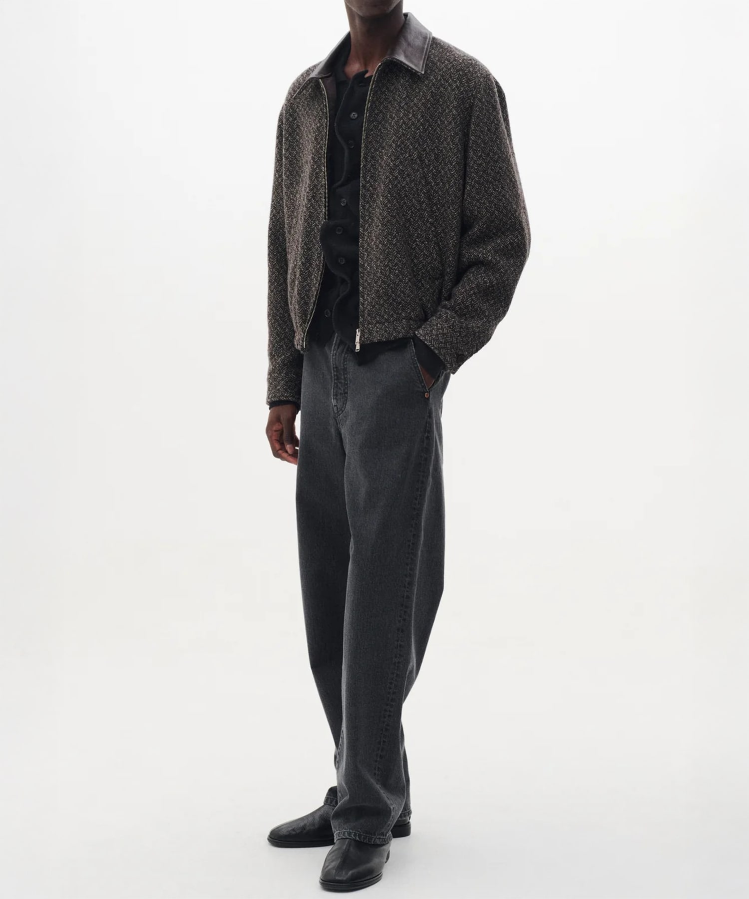 【ヨーク】YK26FW01314B Herringborn Tweed Zip Blouson YOKE