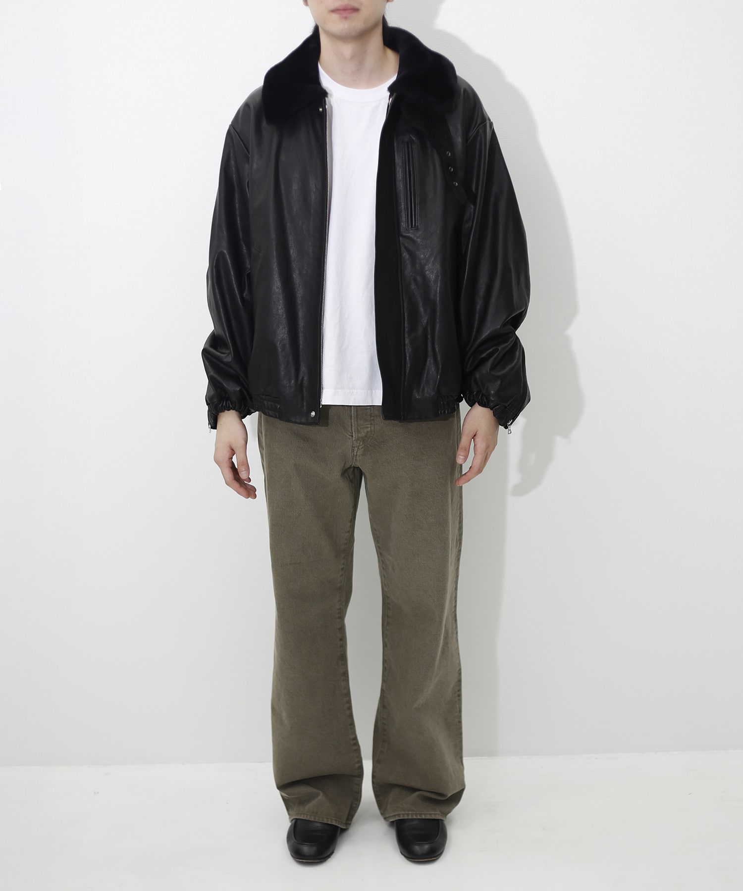 【シュタイン】ST.1549 MOUTON COLLAR CALF ZIP JACKET ssstein