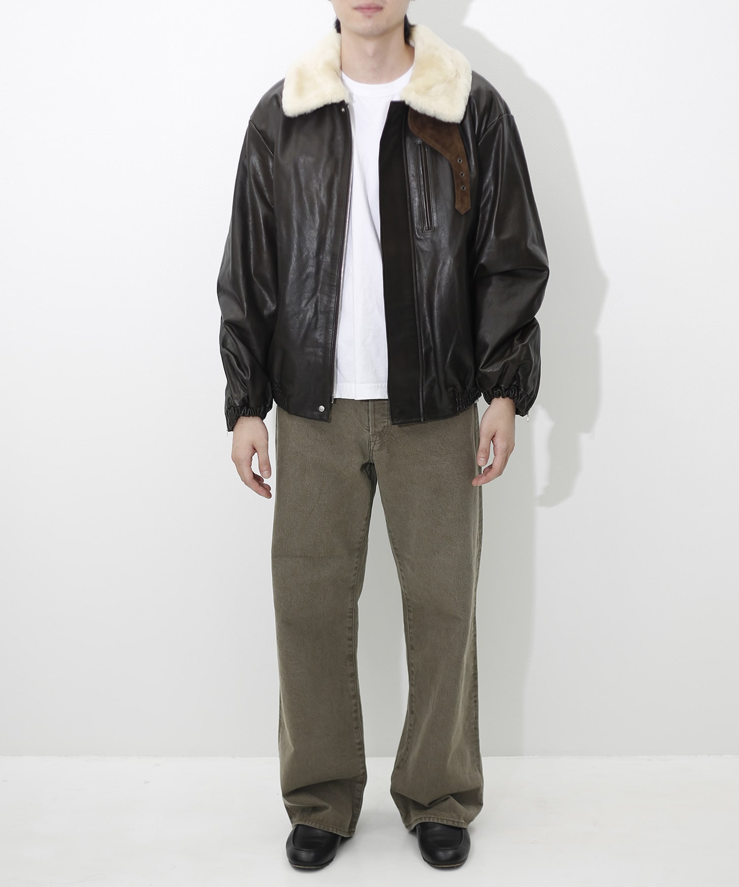 【シュタイン】ST.1549 MOUTON COLLAR CALF ZIP JACKET ssstein