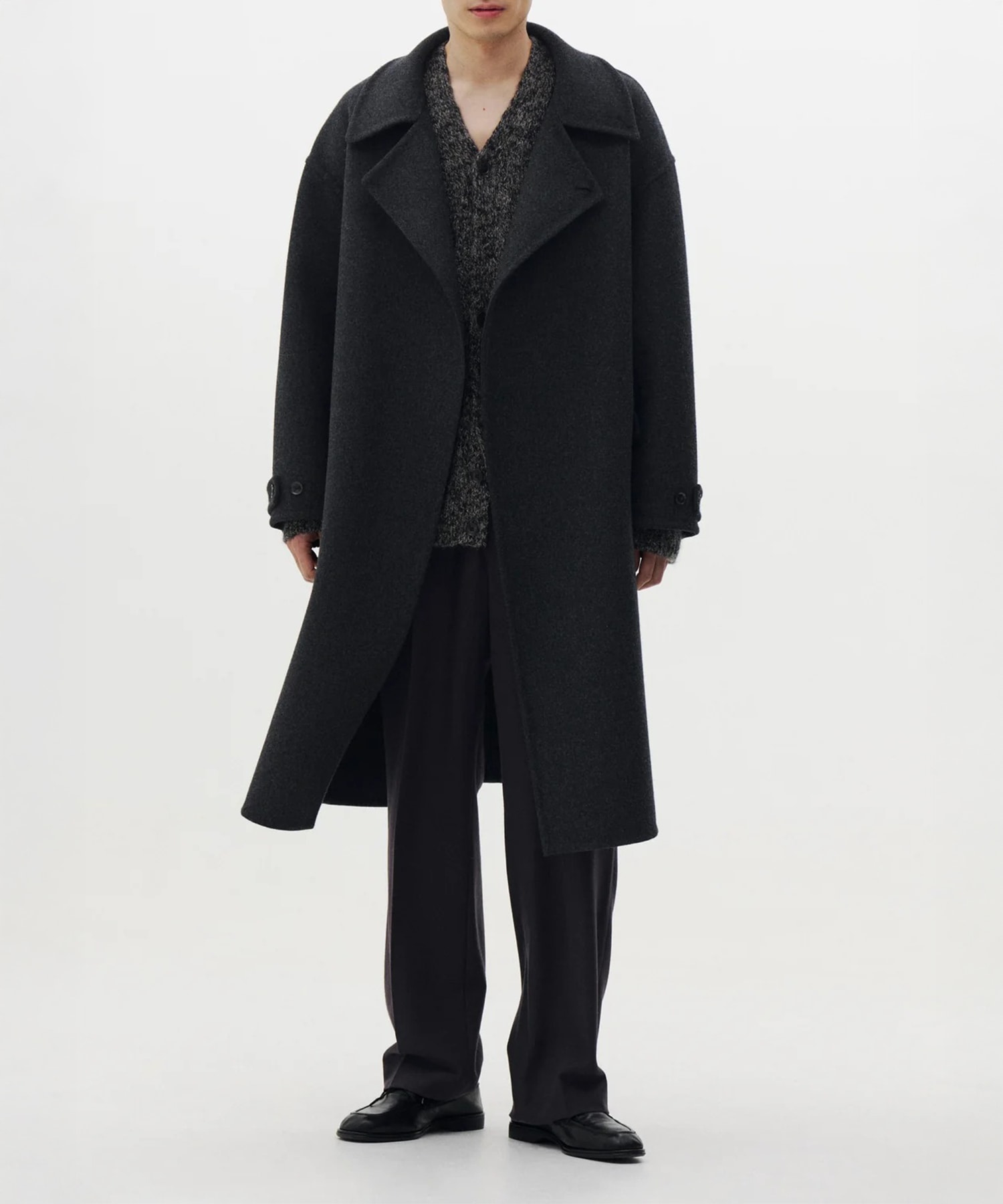 【ヨーク】YK26FW01317C Wool Cashmere Double Breasted Rever Coat YOKE