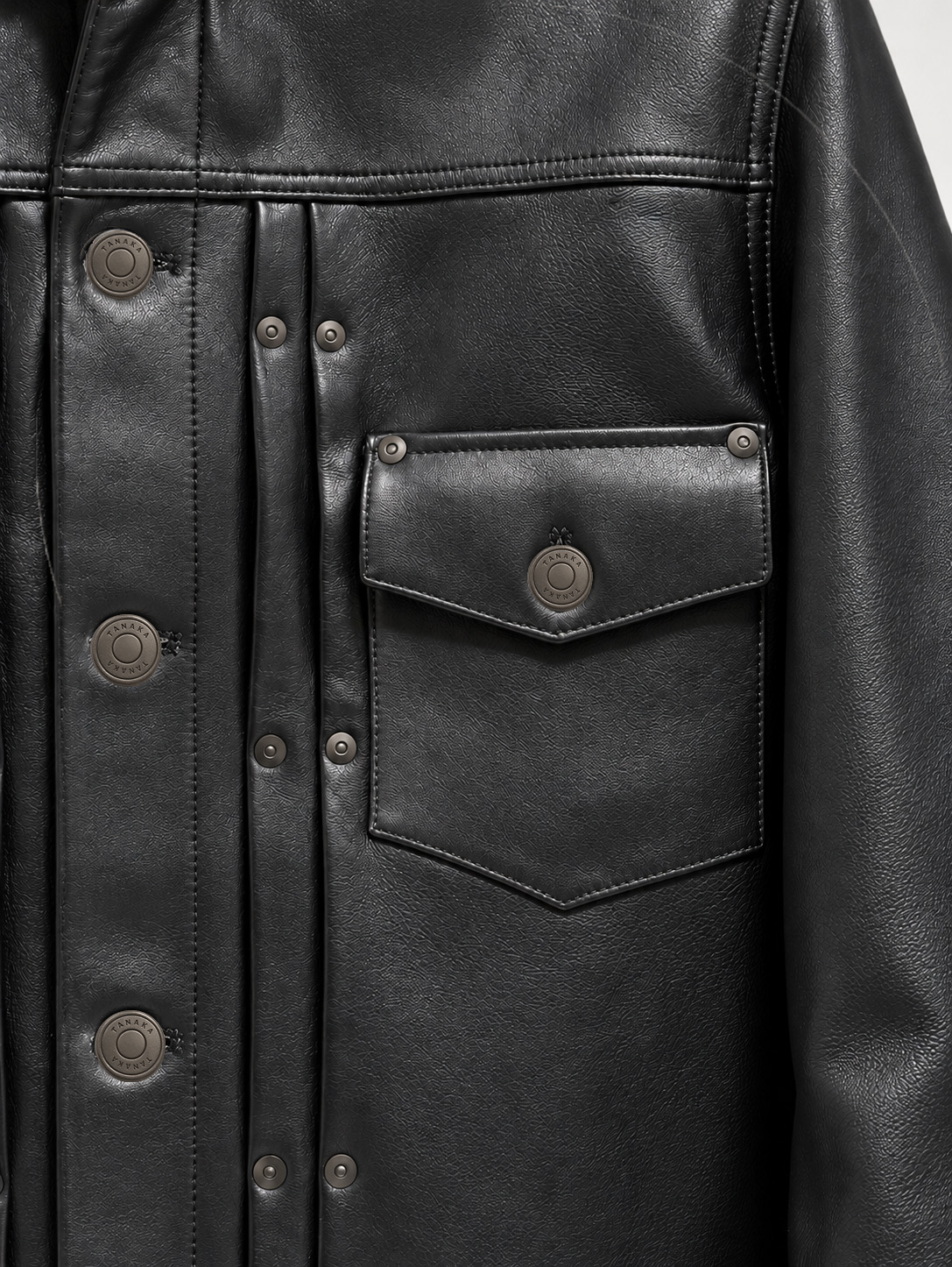 ST-45L-BK LEATHER JEAN JACKET TANAKA